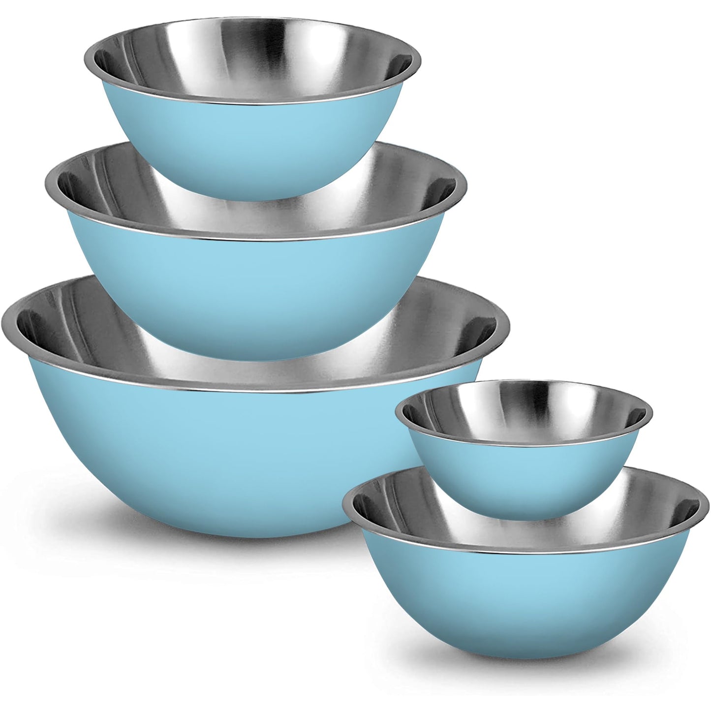 WHYSKO Meal Prep Stainless Steel Mixing Bowls Set, Home, Refrigerator, and Kitchen Food Storage Organizers | Ecofriendly, Reusable, Heavy Duty
