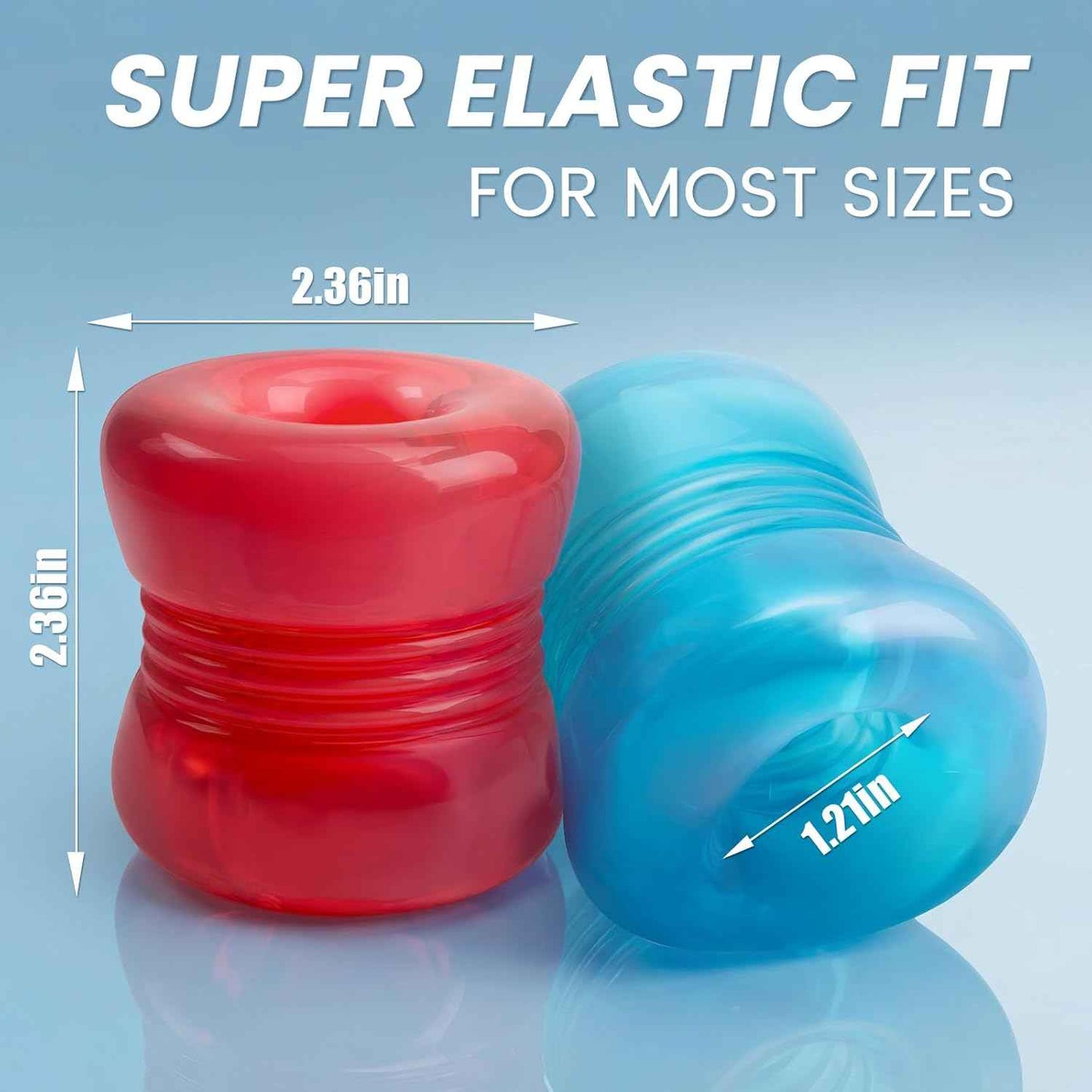Male Masturbator Sex Toys for Men, 2 Pcs Pocket Pussy Male Masturbator Stroker, Reusable Penis Training with 3D Spiral Tunnel Realistic Texture, Open Ended Masturbation Cup Adult Sex Toys Blue&Red