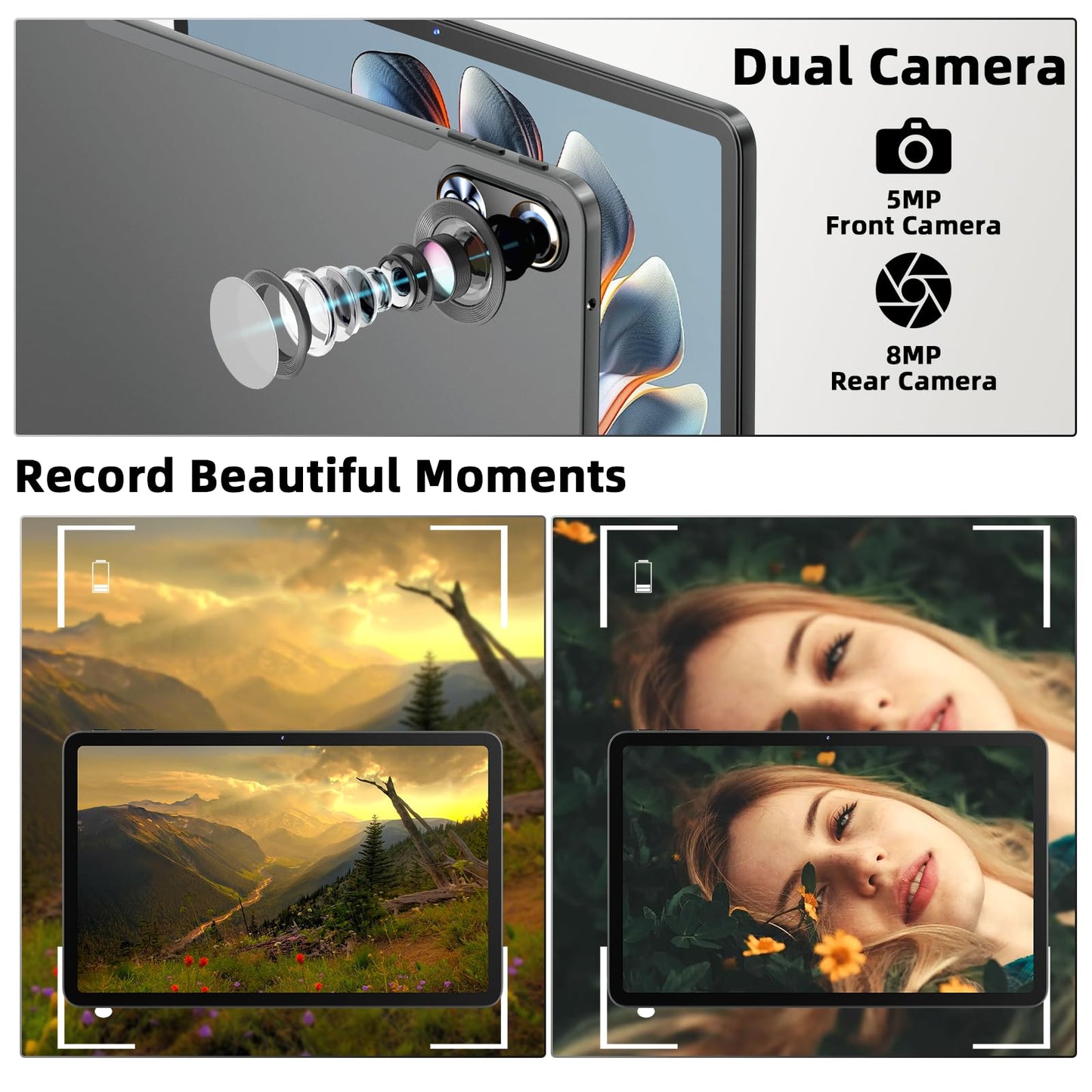 Aobante Android 16 Tablet 12 Inch, 24GB RAM 128GB ROM (Expandable 1TB), 2000×1200 IPS Full HD Display, 8000mAh Long Battery, 12+ inch, 8MP+16MP Dual Camera, Widevine L1, GMS, 11.97 inch Gaming Tablet