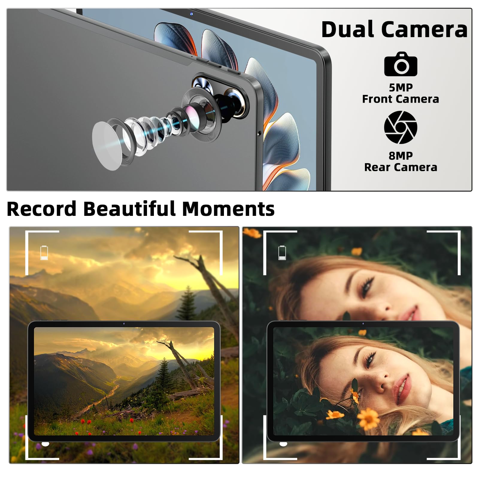 Aobante Android 16 Tablet 12 Inch, 24GB RAM 128GB ROM (Expandable 1TB), 2000×1200 IPS Full HD Display, 8000mAh Long Battery, 12+ inch, 8MP+16MP Dual Camera, Widevine L1, GMS, 11.97 inch Gaming Tablet