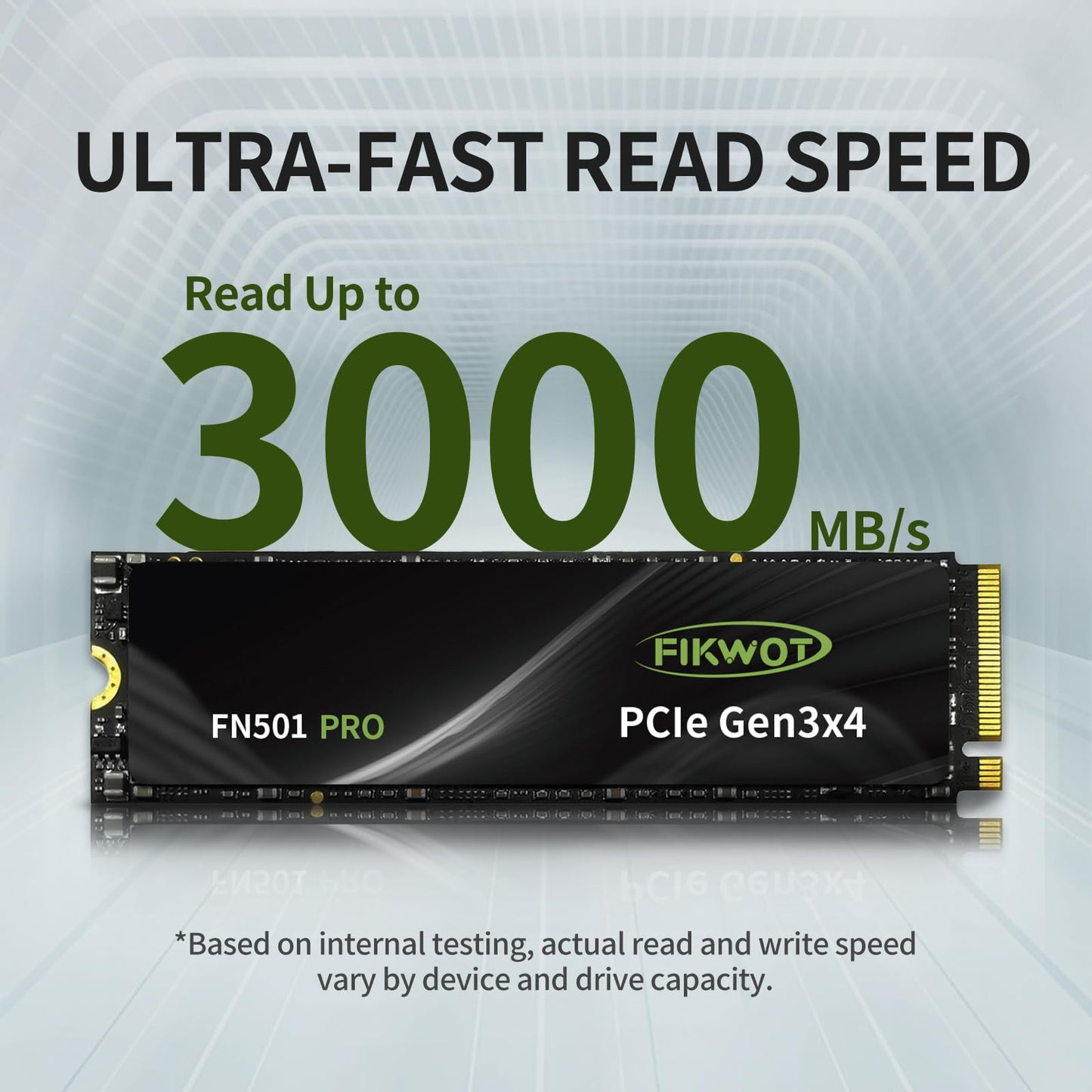 Fikwot FN501 Pro NVMe SSD - M.2 2280 PCIe Gen3 x4 Internal Solid State Drive with Graphene Cooling Sticker, Up to 3,500MB/s, SLC Cache 3D NAND TLC, Compatible with Laptop & PC Desktop