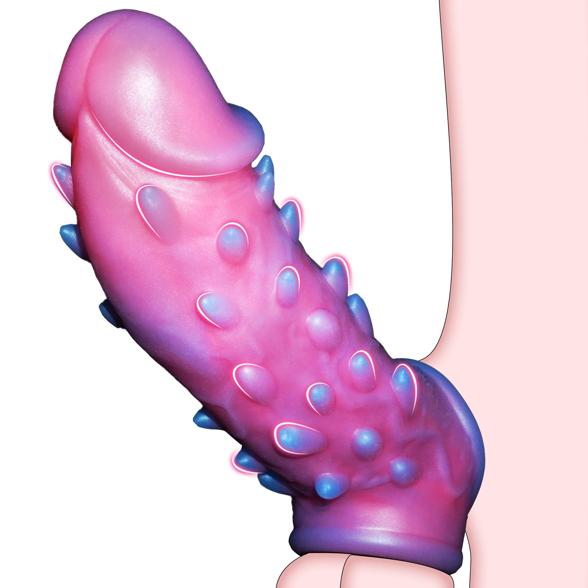 Cock Sleeve Monster Penis Sleeve with CockRing - Fantasy Penis Extender Sheath to Enlarge and Prolong, Soft Silicone Reusable Cock Sheath for Length & Girth, Sex Toys for Men & Couples Fun