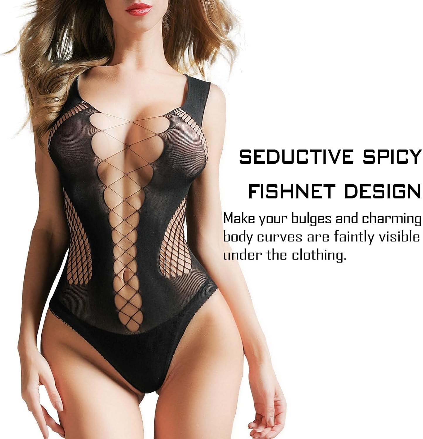 Famstar Sexy Lingerie for Women Naughty Fishnet Lingerie Set Bodysuit Outfits Teddy Babydoll Erotic Mesh Women’s Outfits