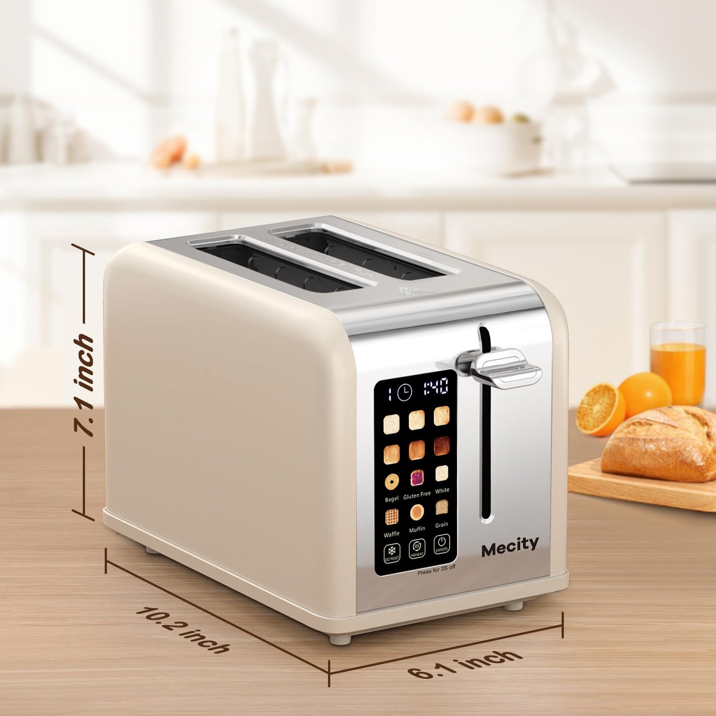 Mecity 2 Slice Toaster Touch Screen