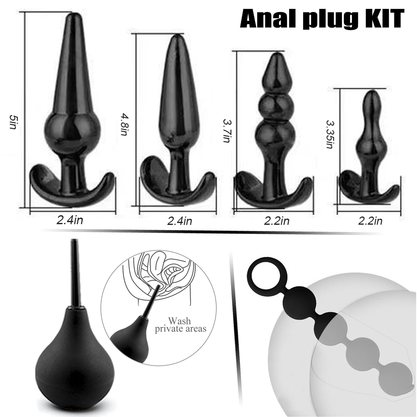 BDSM kit Sex Toys Bondage Restraints Set,Anal Butt Plug Toys and Adjustable Handcuffs Collar Ankle Cuff Blindfold,Sex Things for Couples Kinky and Couple Sex Toys for Games Card.