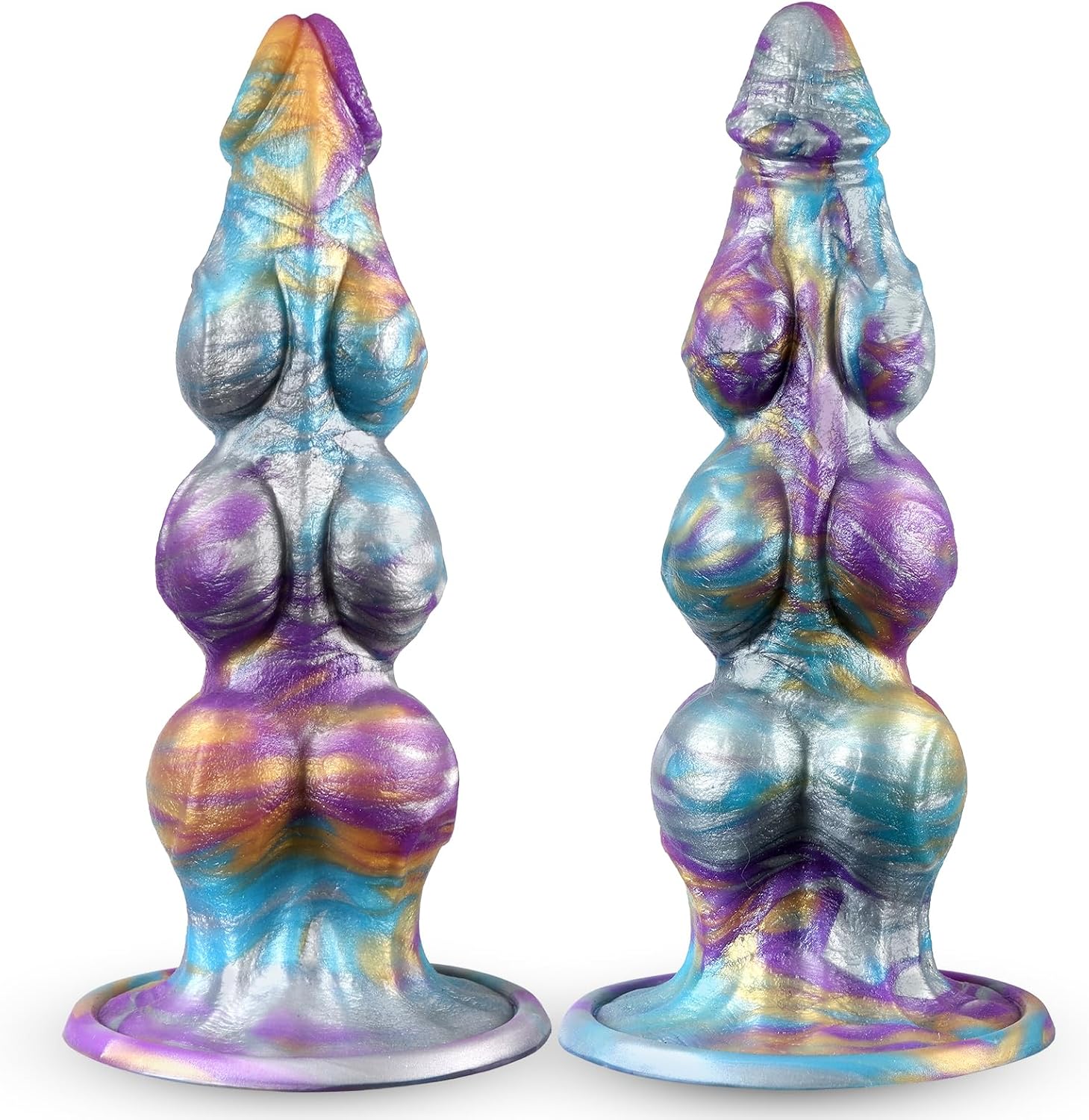 Fantasy Monster Knot Dildo Beginner with Suction Cup, 7.5in Soft Silicone Realistic Slim Small Anal Dildo with 3 Dog Knots, Dragon Horse Alien G-spot Dildos Penis Strap on Sex Toy for Men Women