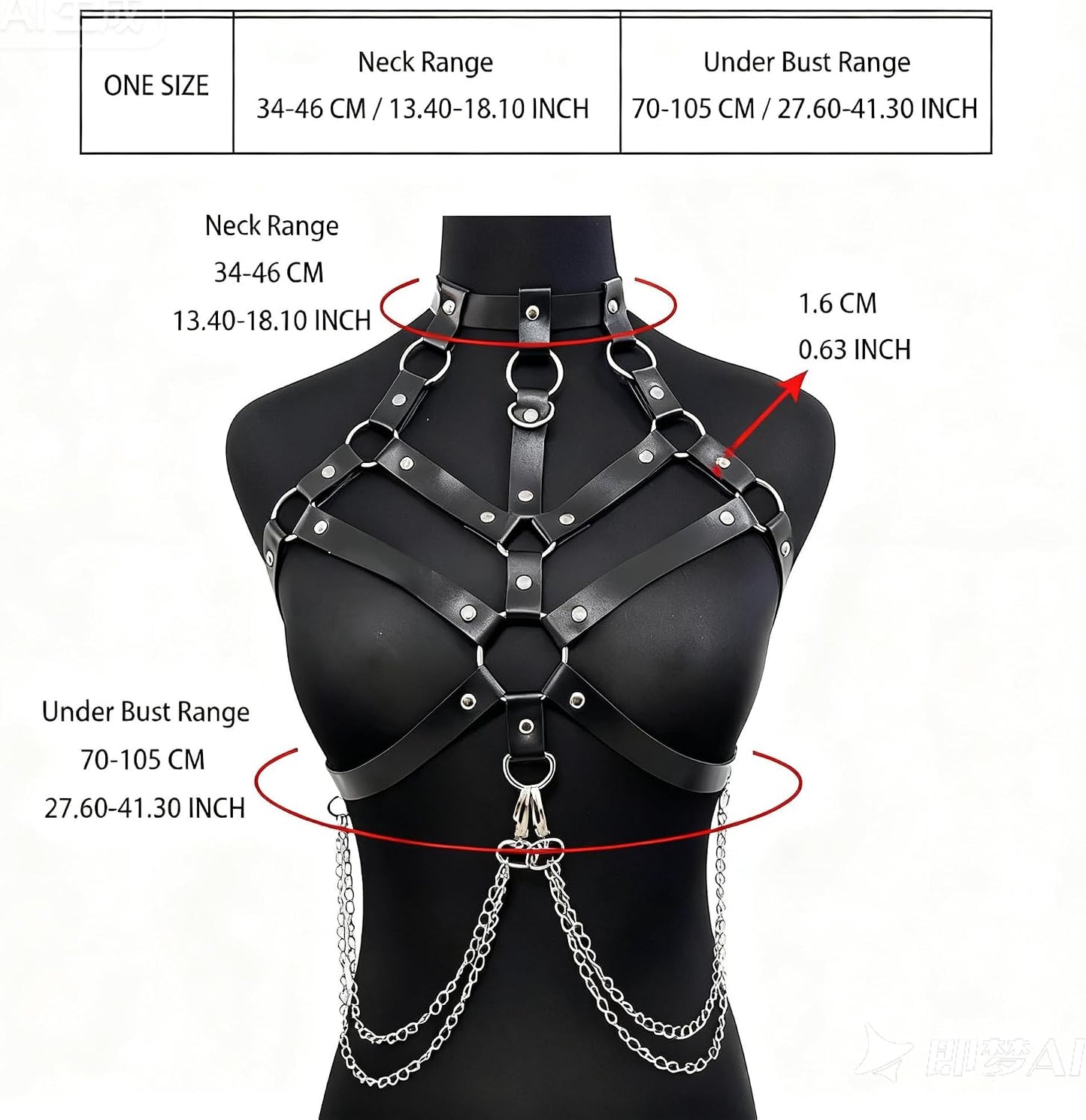 bondage harness，Women's Body Harness Belt Caged Harness Lingerie Set Gothic Punk Leather Adjustable Chest Leg Garter Bondage Strap Set for Ladies, BDSM SM Cosplay Costume Clubwear Accessories