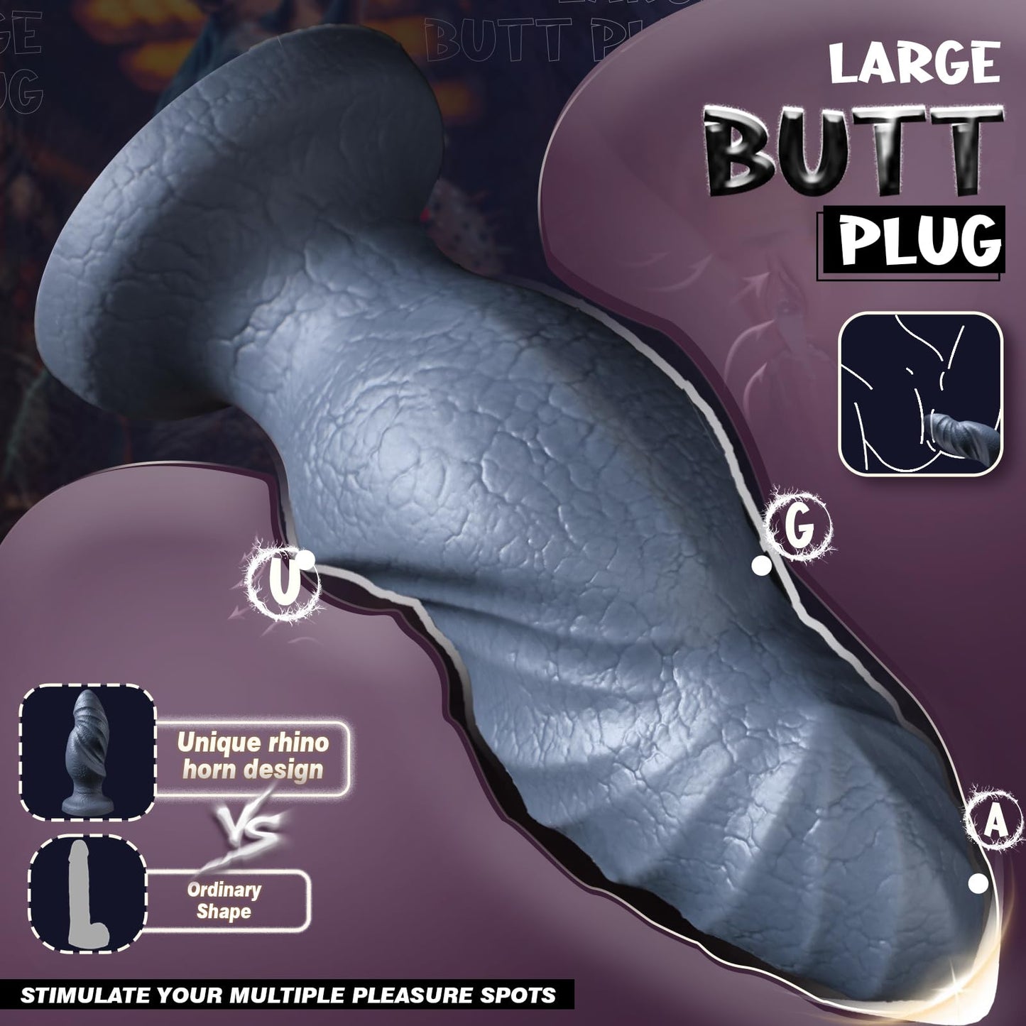 11 Inch Silicone Fantasy Dildo Huge Anal Plug with Big Knot, 3.4" Diameter Huge Thick Anal Dildo Massive Butt Plugs Sex Toys for G spot & P Spot Stimulation, Monster Animal Dildo for Women Men Gay