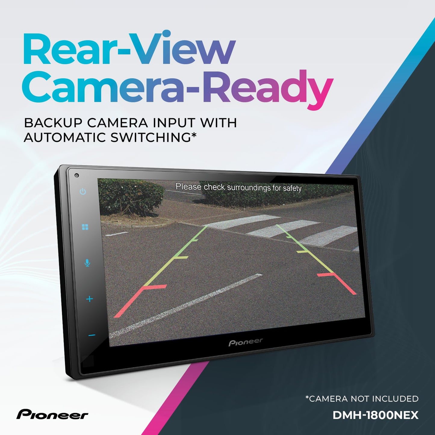 Pioneer DMH-1800NEX 6.8" Double-Din Digital Multimedia Receiver - Built in Bluetooth, Wired Apple CarPlay and Android Auto, Touchscreen, Rear Camera Input