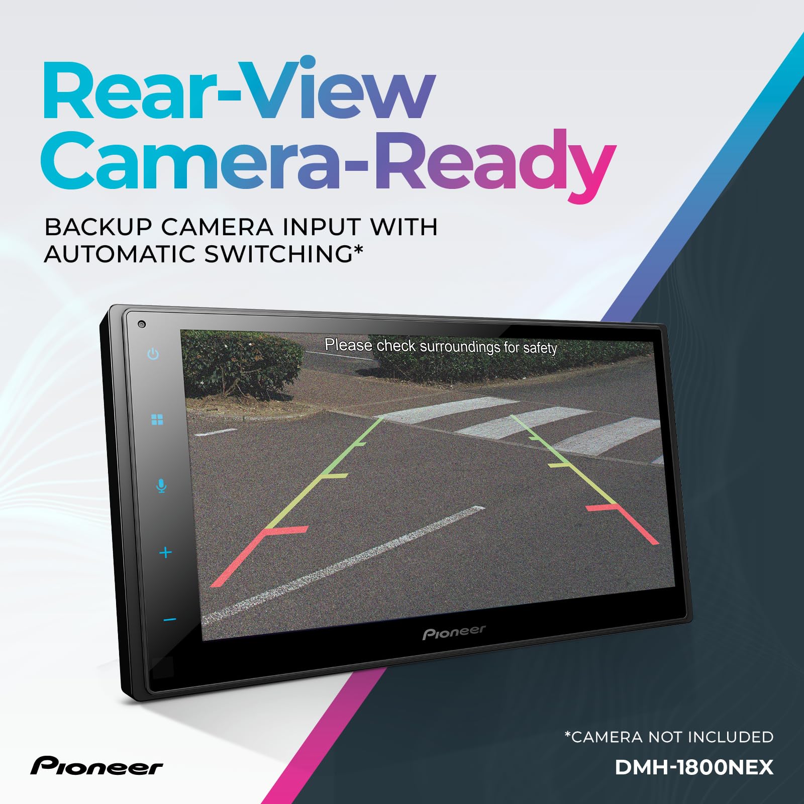 Pioneer DMH-1800NEX 6.8" Double-Din Digital Multimedia Receiver - Built in Bluetooth, Wired Apple CarPlay and Android Auto, Touchscreen, Rear Camera Input