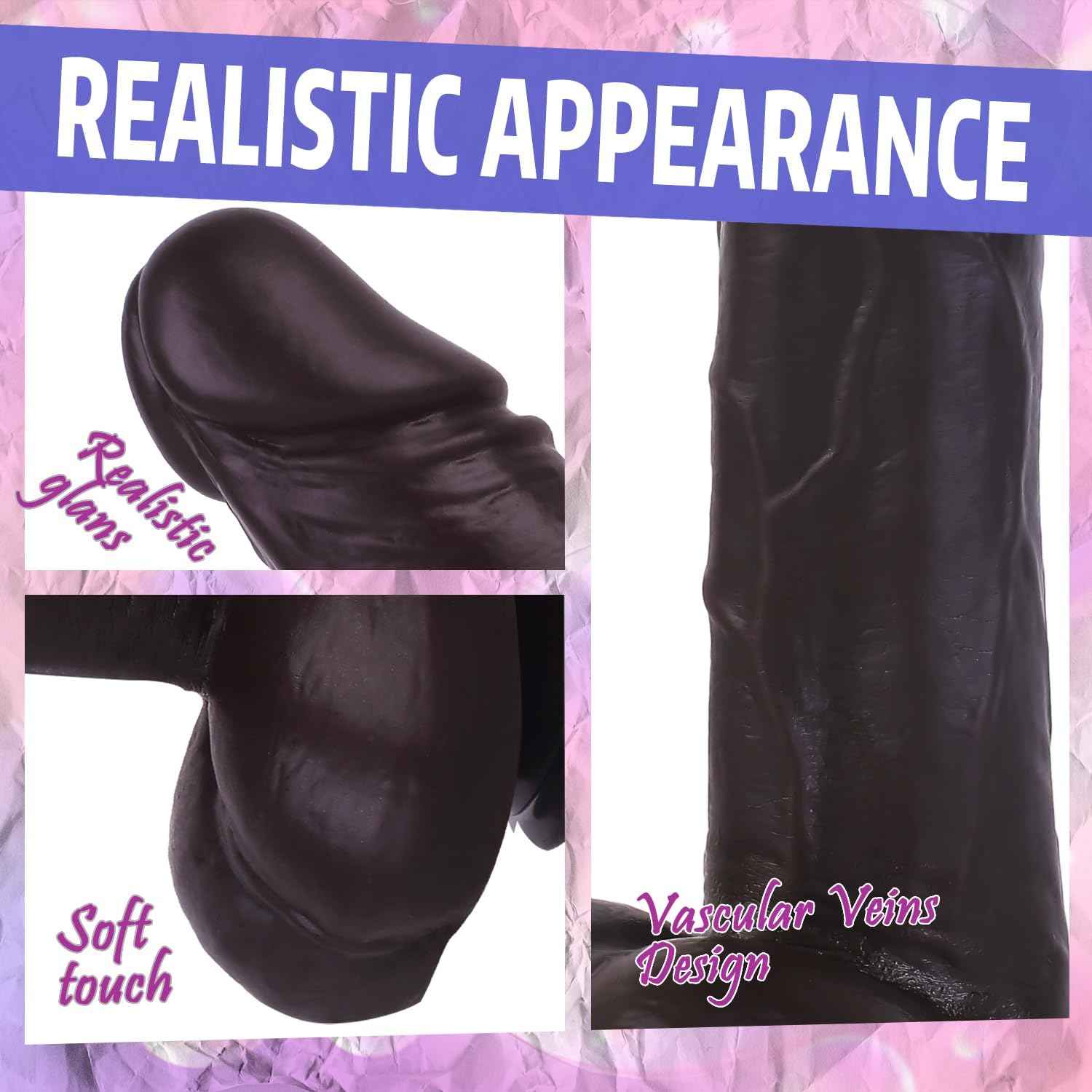 YAIORD 8 Inch Realistic Dildo Flexible Suction Cup Toy