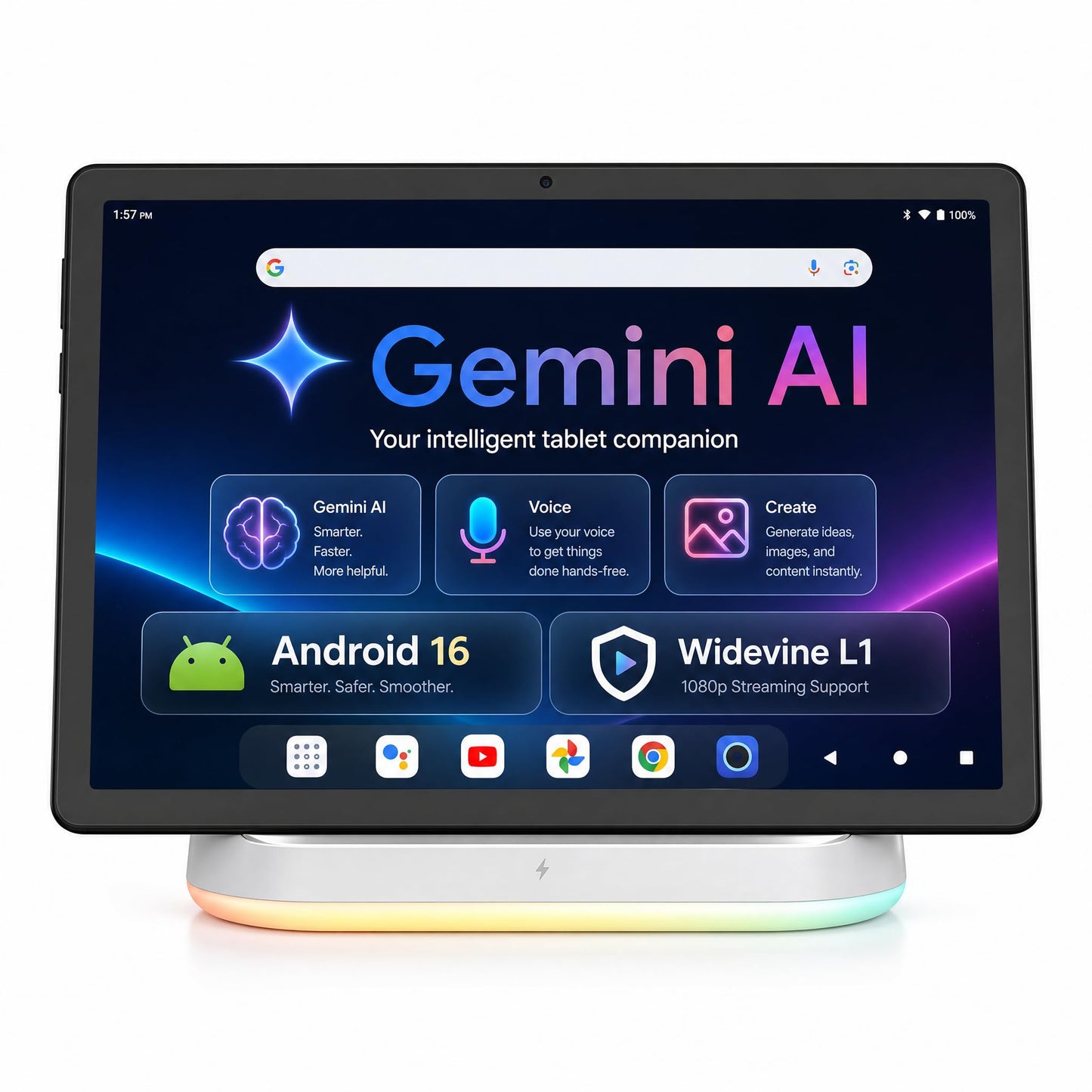 Jeazans 2026 Upgraded Android 16 Tablet with 64GB+1TB Expand, 10.1 inch Tablet with 8-Core, Dock Station, Gemini Ai, WiFi 6, Bluetooth 5.4, 3-Year Protection, Tablet for Students, Kids& Adults