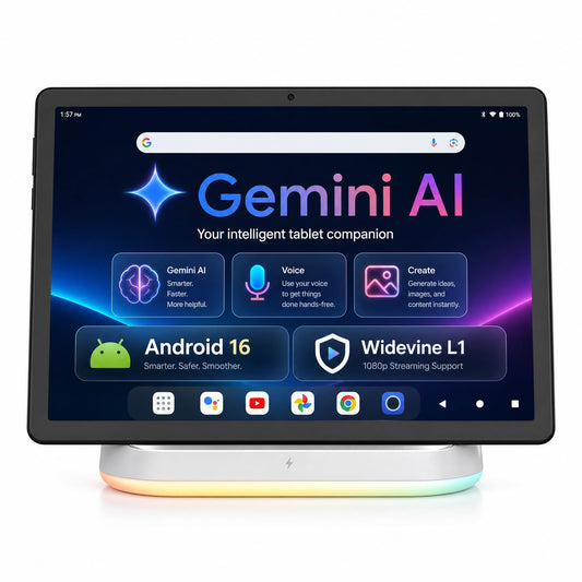 Jeazans 2026 Upgraded Android 16 Tablet with 64GB+1TB Expand, 10.1 inch Tablet with 8-Core, Dock Station, Gemini Ai, WiFi 6, Bluetooth 5.4, 3-Year Protection, Tablet for Students, Kids& Adults