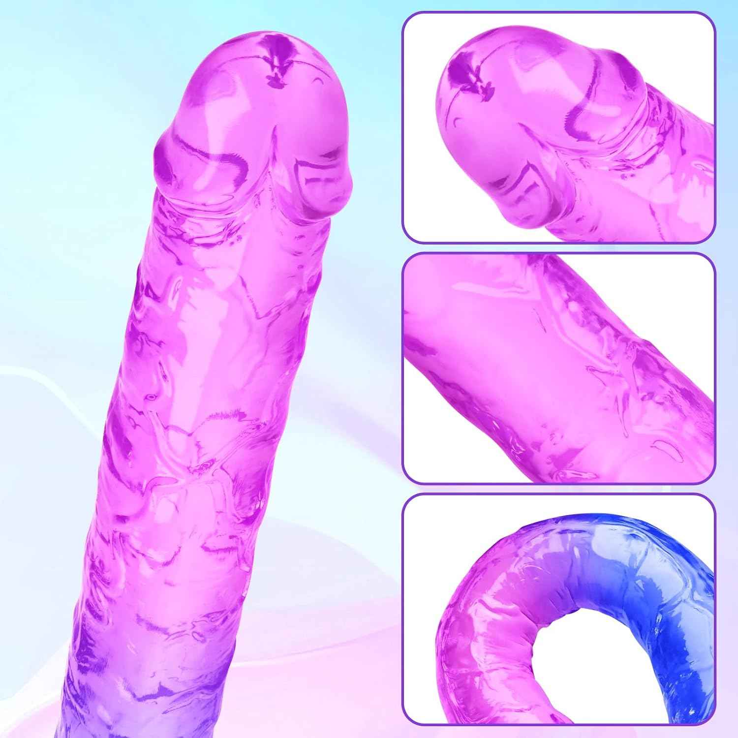 Sex Factory Double Ended Realistic Dildo Flexible TPE Gradient
