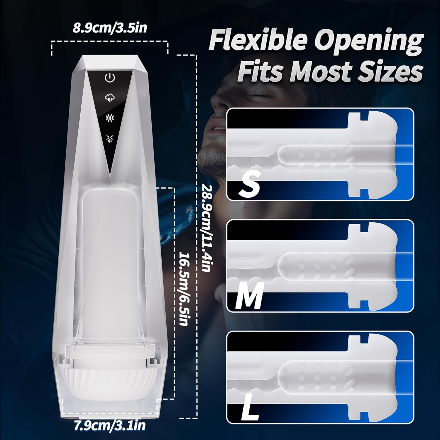 KUSHOR Male Masturbator 10 Vibration 3 Suction Modes Silver