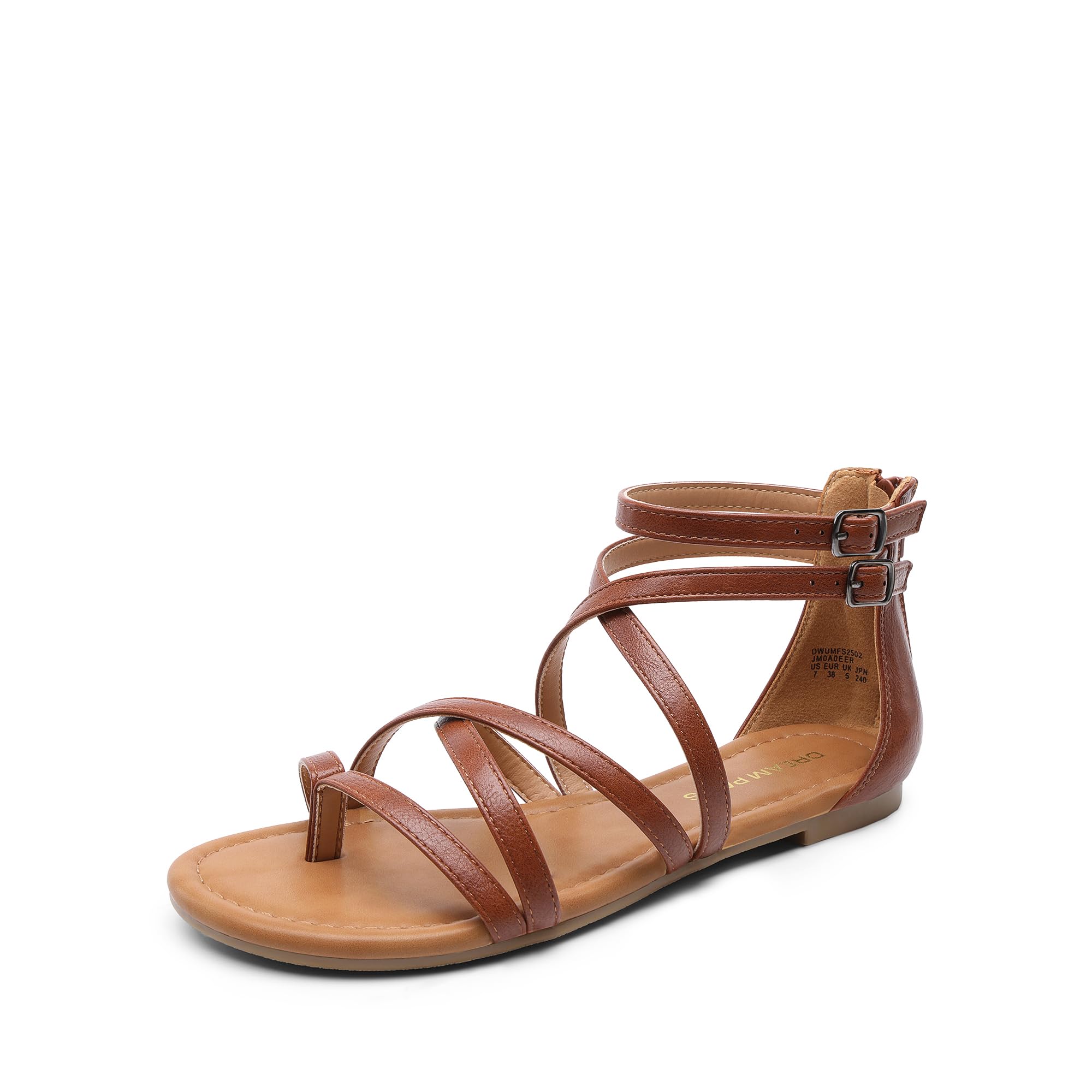 DREAM PAIRS Women's Dressy Gladiator Summer Cross Strappy Sandals Comfort Flat Casual Beach Fisherman Thong sandals