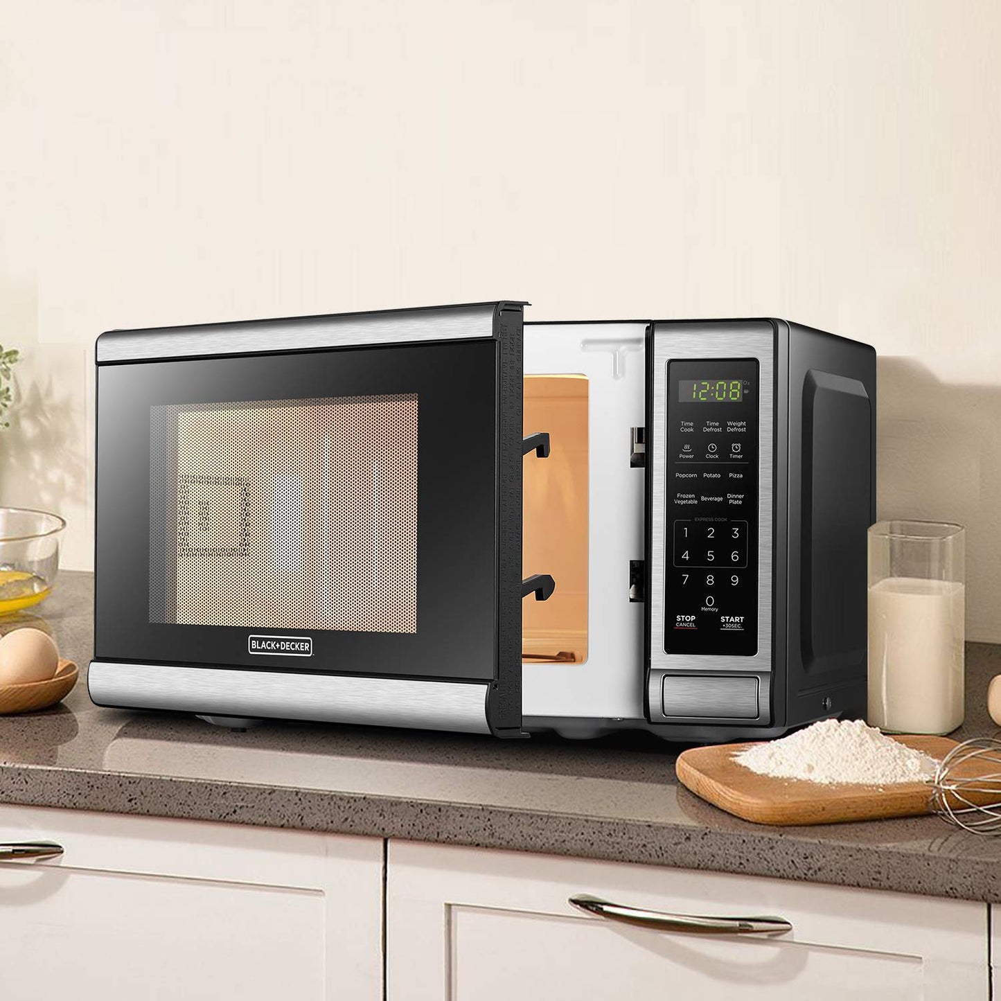 BLACK+DECKER Over the Range Microwave Oven with Air Fryer, Convection, and Bake Modes