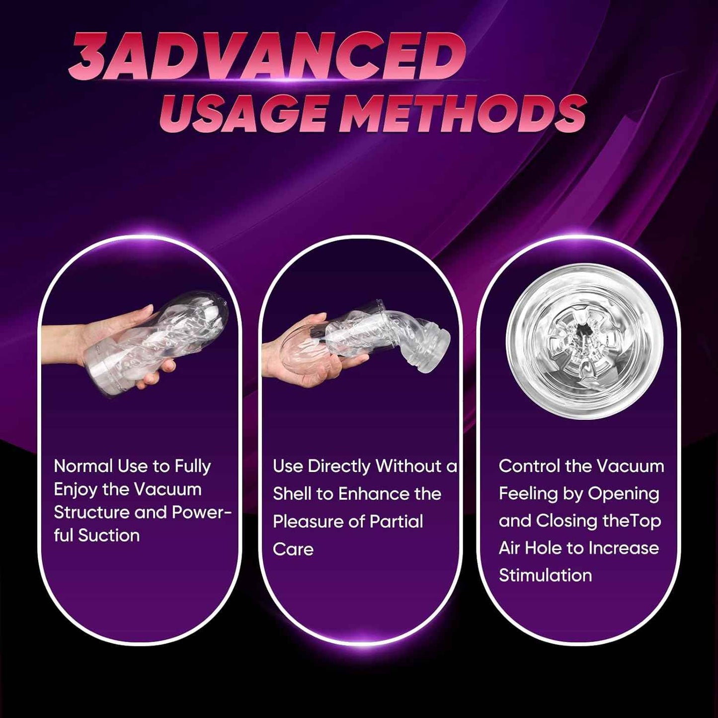 3 Ways to Use Male Masturbator Manual Reusable Handheld with Lifelike Ultra-Soft Textured, Male Masturbation Stroker Sleeve Stimulation Pocket Pussies Sex Toys Penis TPE Masturbation Sleeve for Men