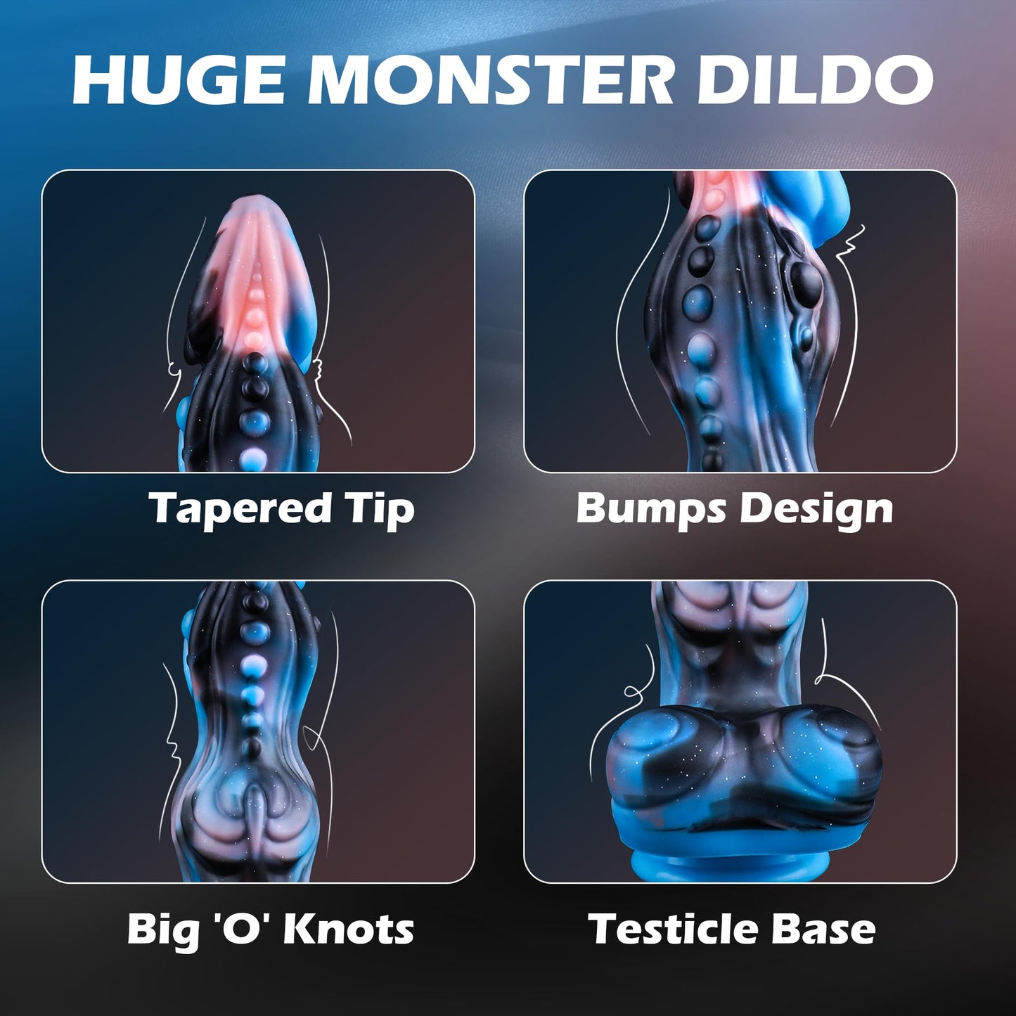 Thrusting Dildo Dragon Monster Dildo - 9.72" Fantasy Horse Dildos with Suction Cup, Dog Knot Dildos Vibrating Huge Thick Anal Toys Silicone with Heating, Adult Toys for Women Men