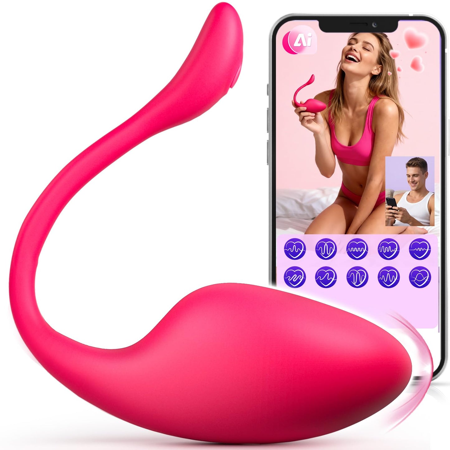 Adult Sex Toys Vibrator for Couples-APP Wearable Panty Vibrator,Long Distance Remote Control Vibrator, G Spot Clitoral Stimulator, Rechargerable Anal Dildo Vibrators Sex Toy for Women