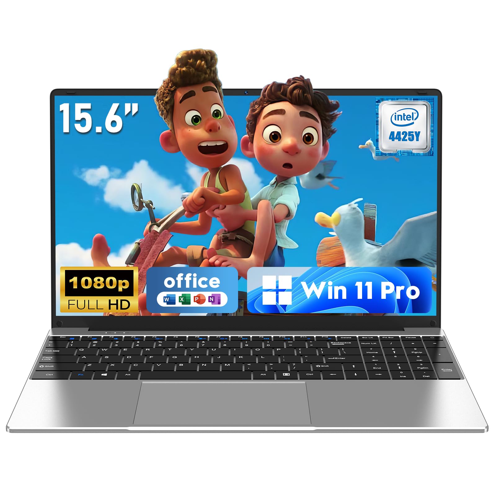 NAIKLULU Laptop Computer, Win 11 Pro Lap Top 2026 New, 15.6 Inch Laptop PC, 4425Y Processor