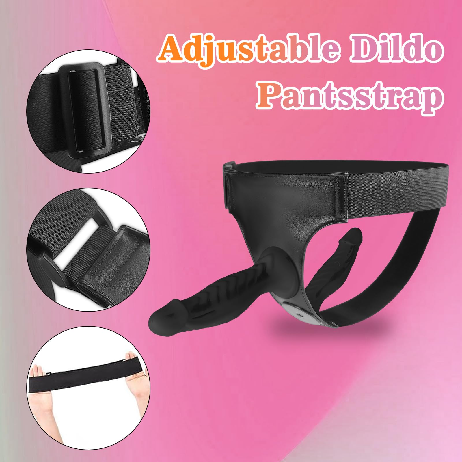 Adjustable Strap On Dildo Harness，3.3" Large Suction Cup, Male/Female