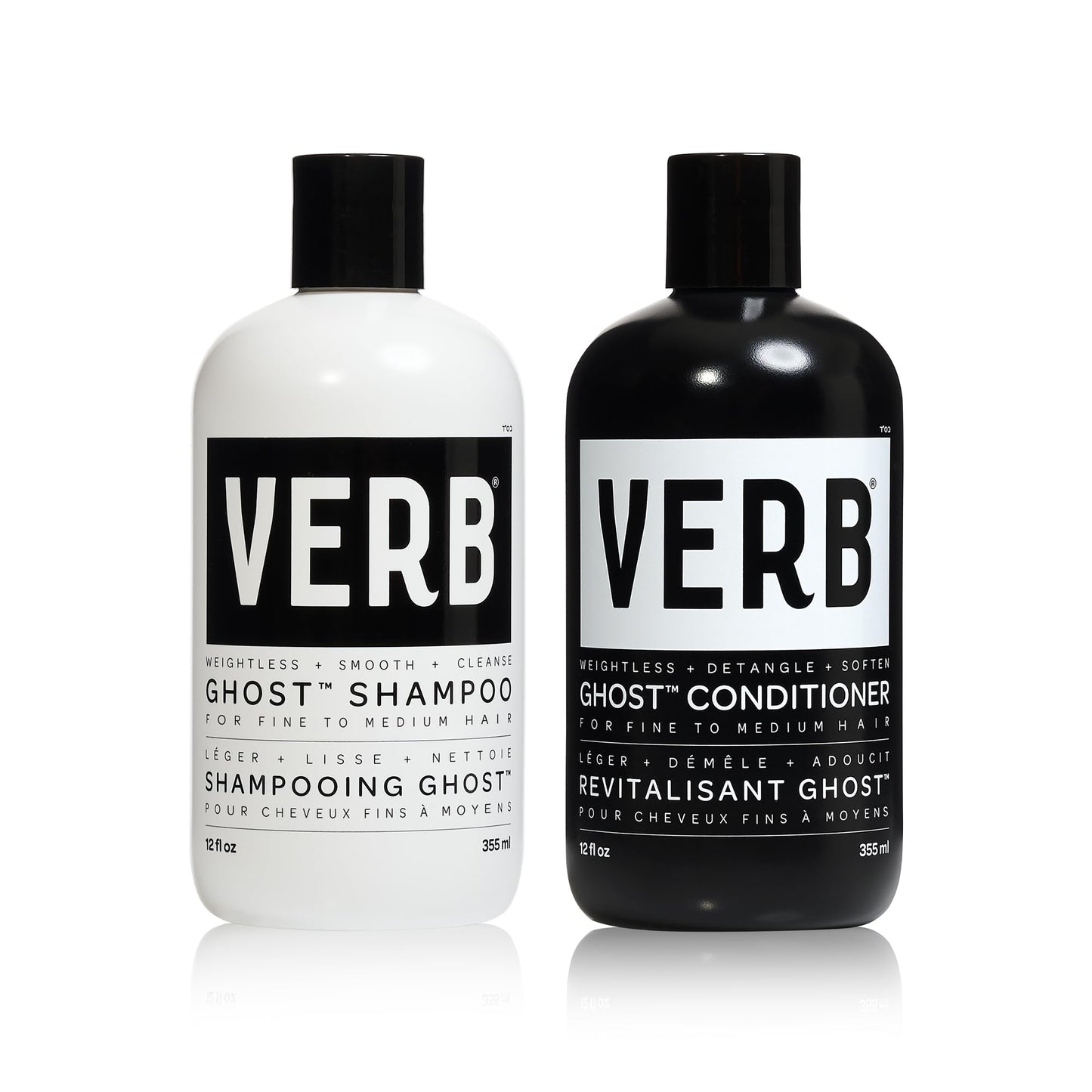 VERB Ghost Shampoo & Conditioner Duo Set - Infused with Moringa Oil - Cleanses + Moisturizes Fine and Weighed Down Hair - Vegan, No Parabens or Harmful Sulfate