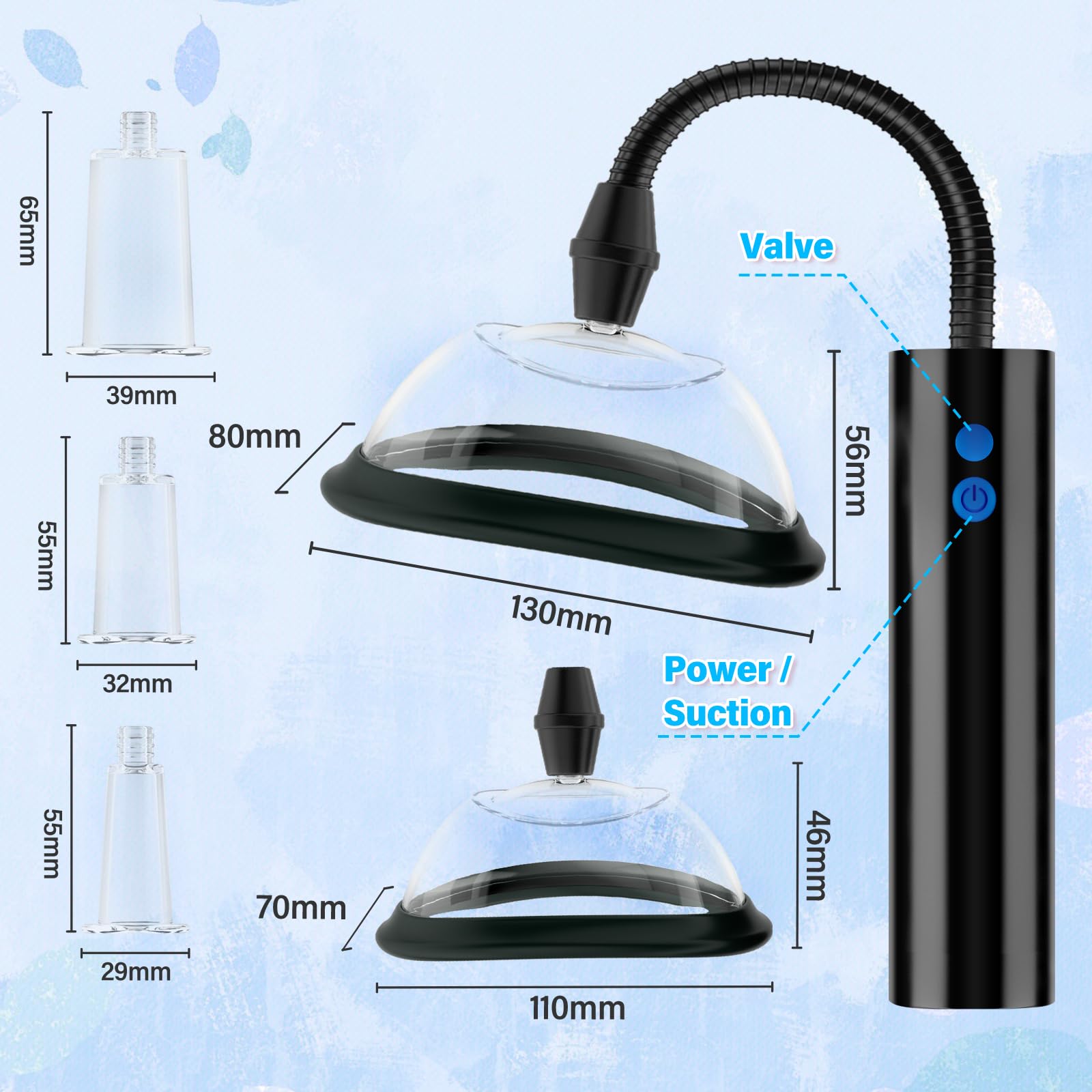 Adult Sex Toys Pussy Pump - Female Sex Toys Nipple Clit Sucker Automatic Vacuum Vagina Sex Pump, Nipple Pussy Sucking BDSM Toys Kit with 3 Powerful Suction Modes, Adult Toys & Games 5 Cups Included