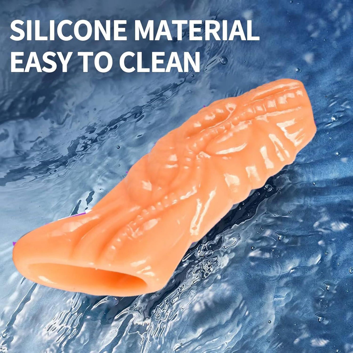 Monster Penis Sleeve with 3 Textures, Girth Enhancer for Men, Soft Silicone Cock Extender, Reusable Penis Sheath for Enlarge & Delay, Realistic Veins Sex Toys for Couples