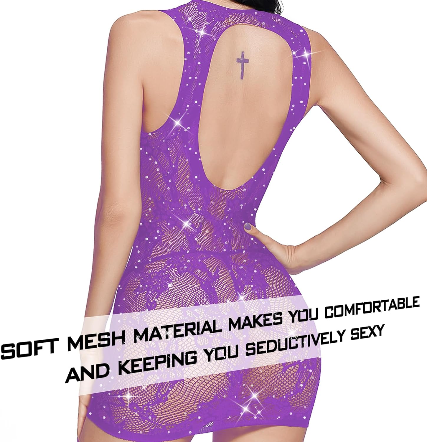 Famstar Sexy Lingerie for Women Naughty Fishnet Lingerie Set Bodysuit Outfits Teddy Babydoll Erotic Mesh Women’s Outfits