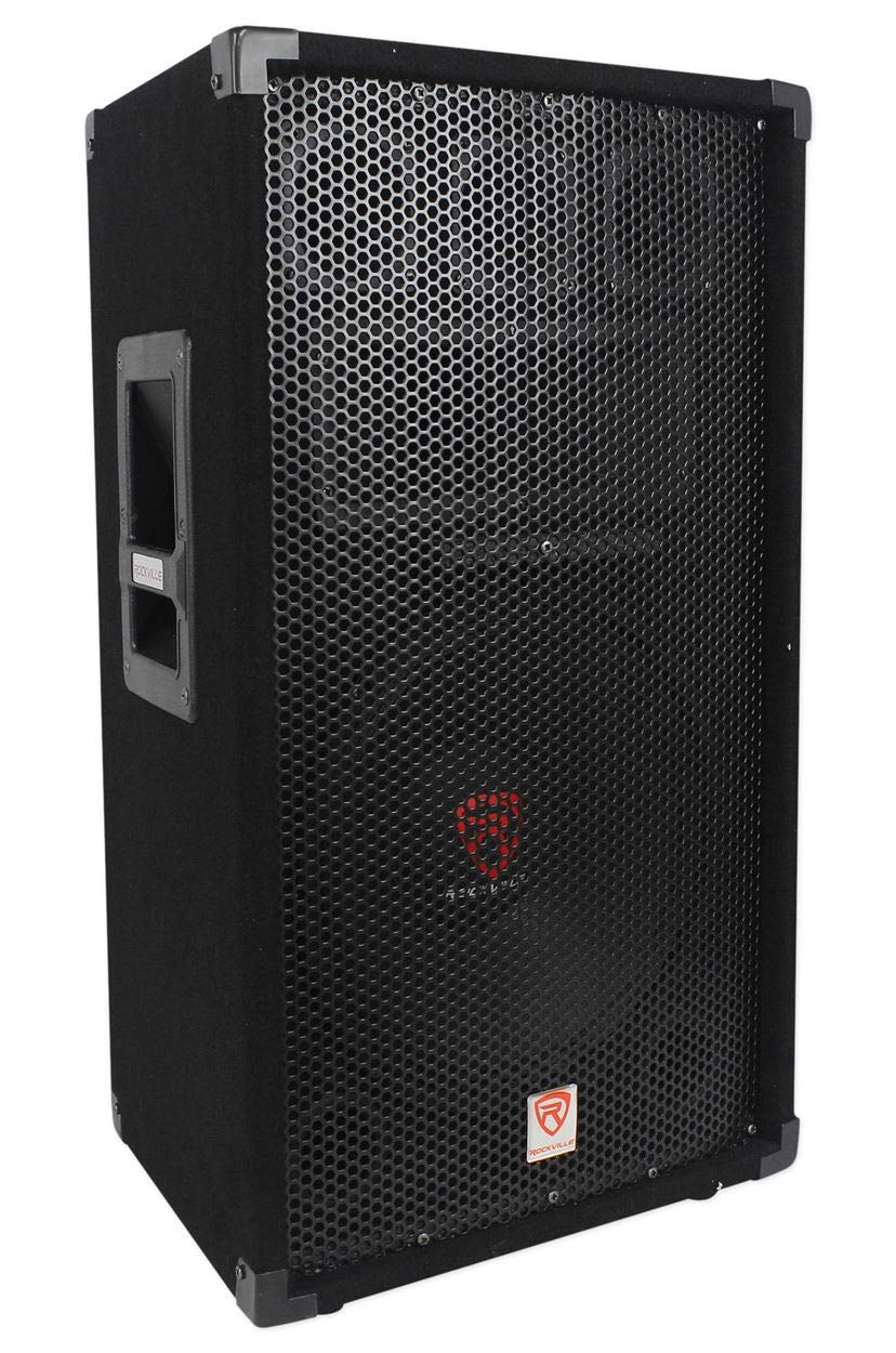 Rockville RSG12 12-Inch 1000 Watt Peak / 500 Watt RMS 8-Ohm 3-Way Passive PA Speaker, High-Power Audio, Durable Build, Wide Dispersion, for DJs and Live Events, 2-Piece