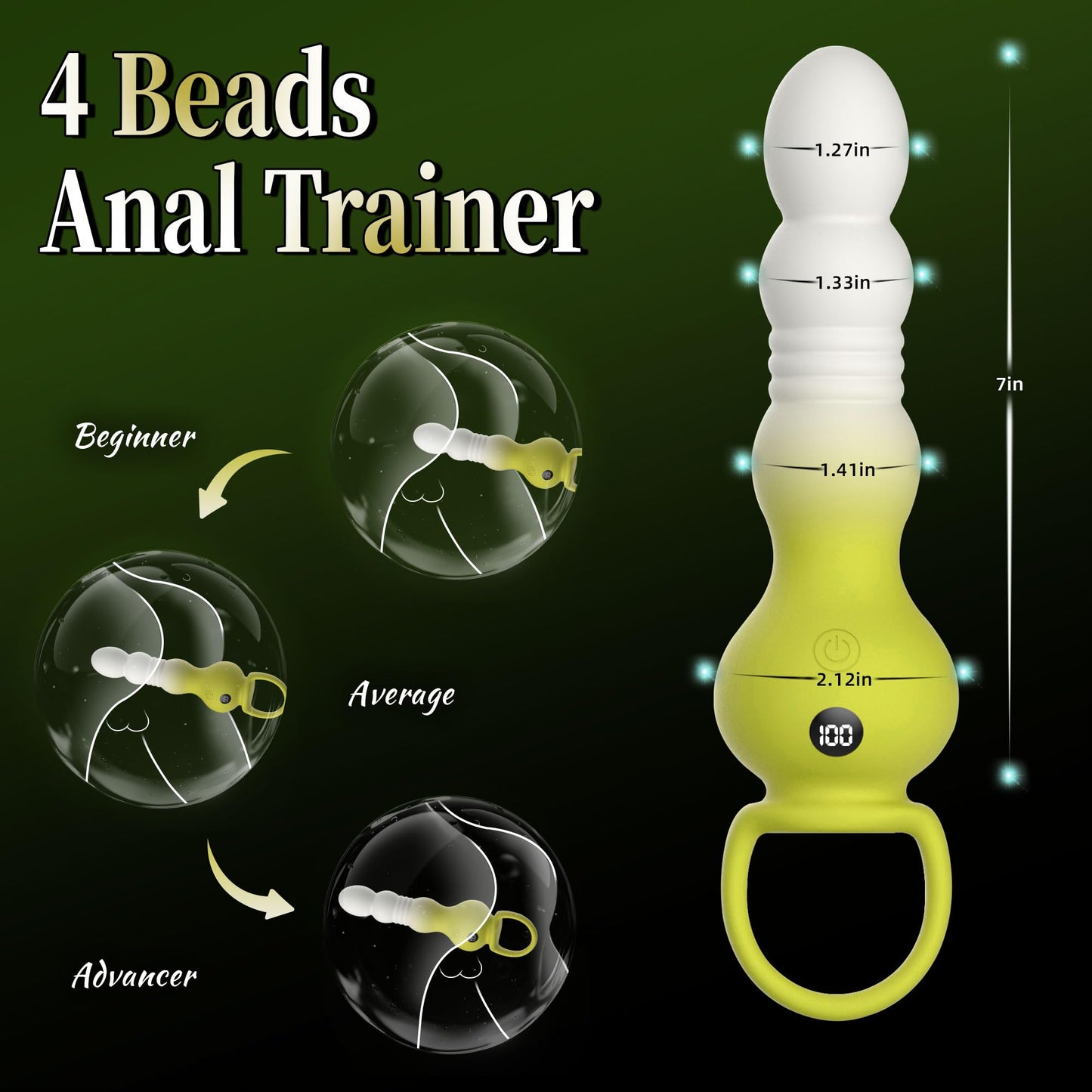 Thrusting Anal Plug Sex Toy for Men, Anal Vibrator Prostate Massager with 10 Thrusting & Vibration Modes, Remote Control Anal Beads with Pull Ring, G-Spot Vibrators for Men Women Couples