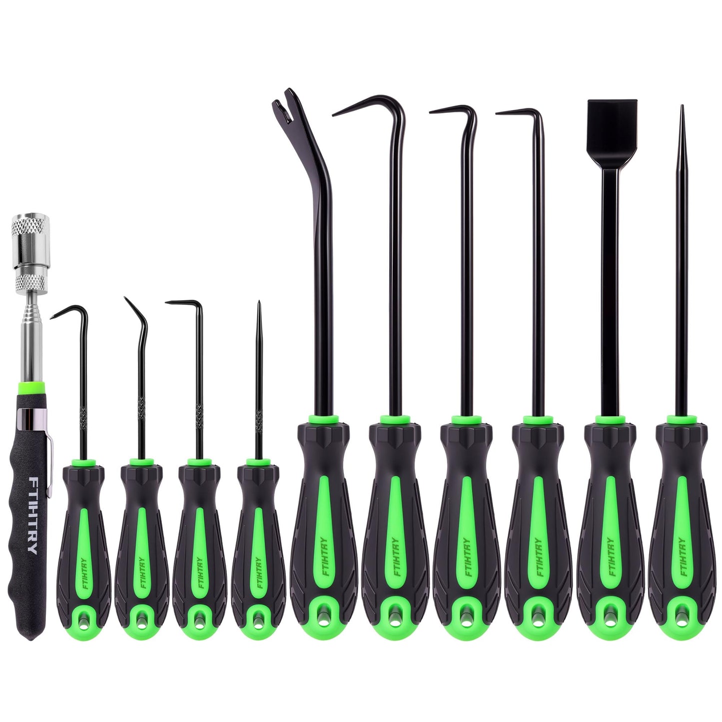 FTIHTRY 12-Piece Pick and Hook Tools Set, Pick Tool Set Car Auto Oil Seal/O-Ring Seal Gasket Pick Hooks Puller Remove, Long and Mini Pick Tool Set