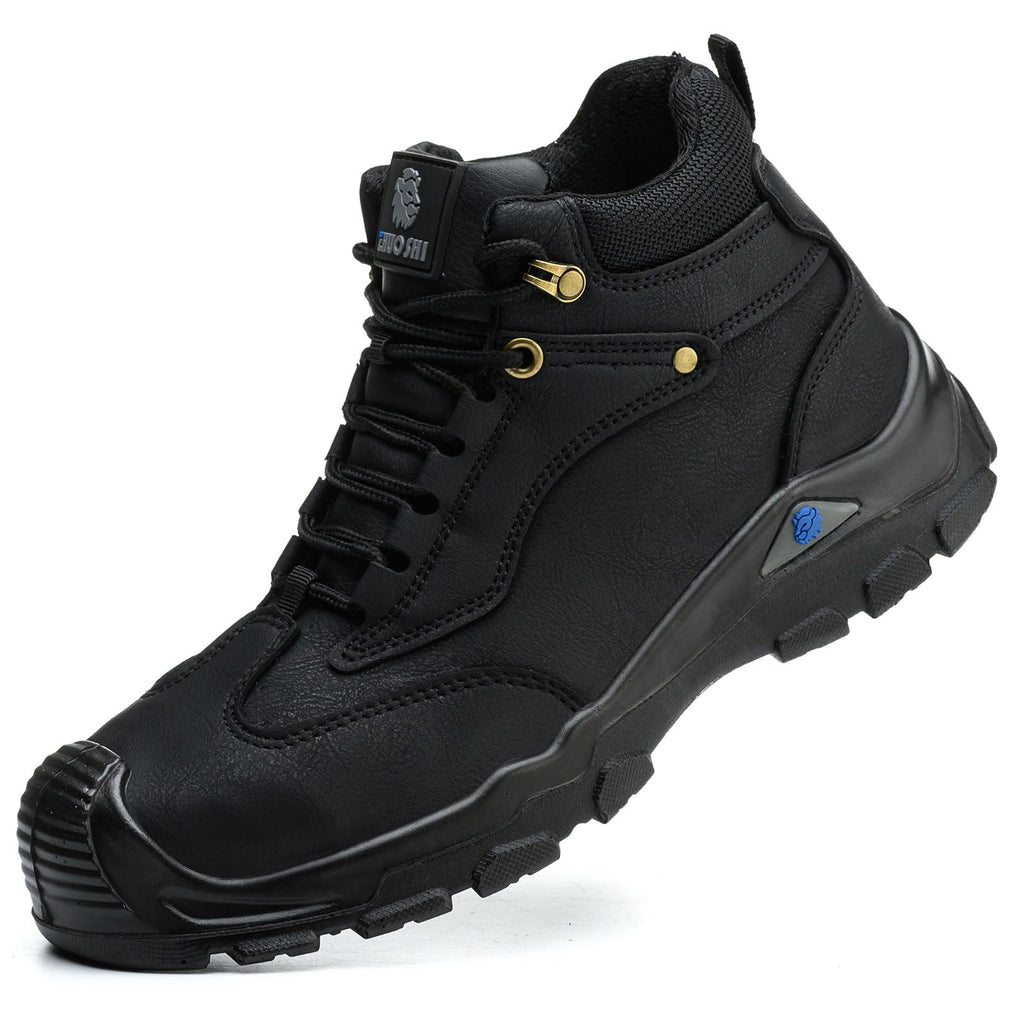 GUBANGDUN Steel Toe Work Boots for Men Welding & Construction Safety Shoes, Water-Resistant Leather, Slip & Puncture Proof, Industrial Work Footwear