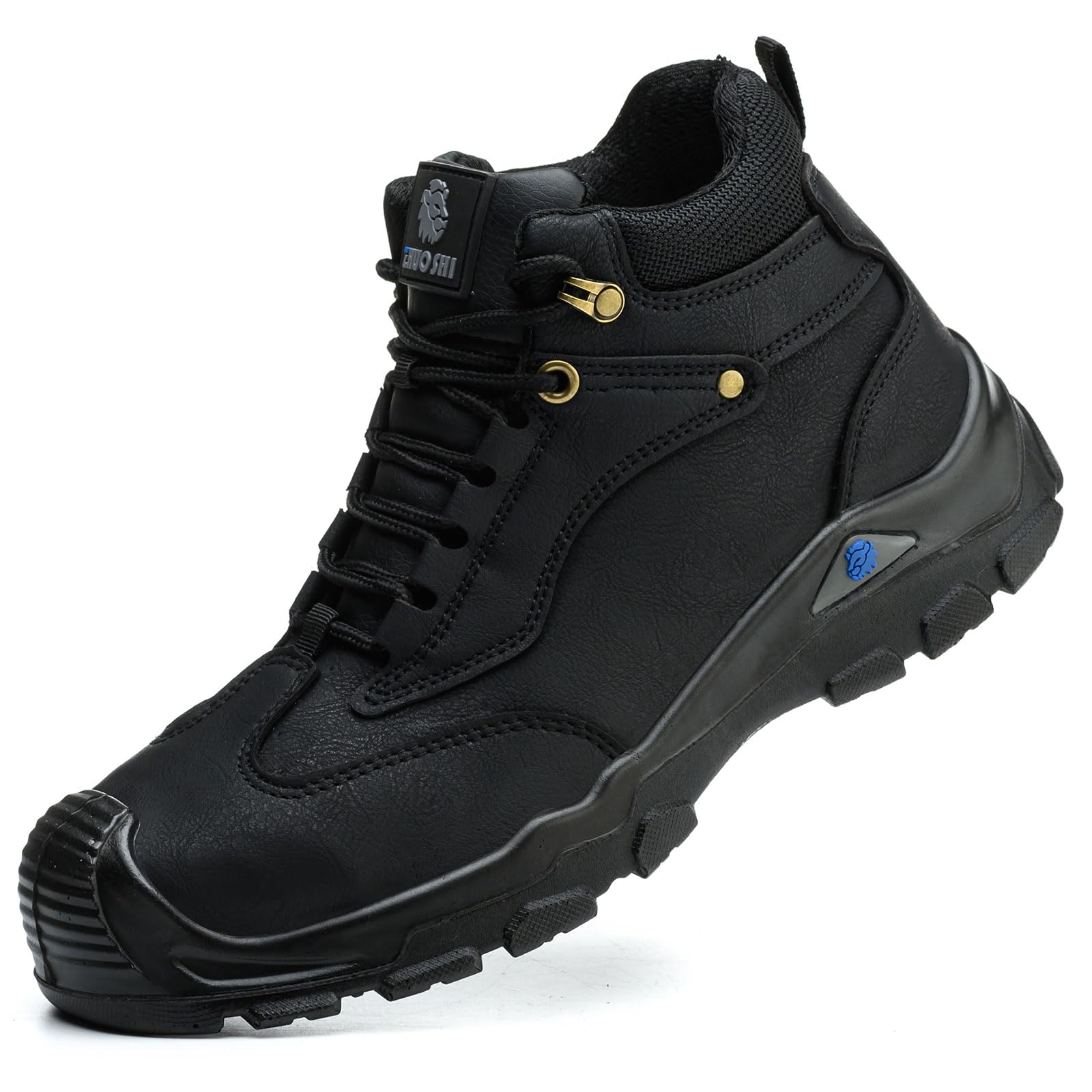 GUBANGDUN Steel Toe Work Boots for Men Welding & Construction Safety Shoes, Water-Resistant Leather, Slip & Puncture Proof, Industrial Work Footwear