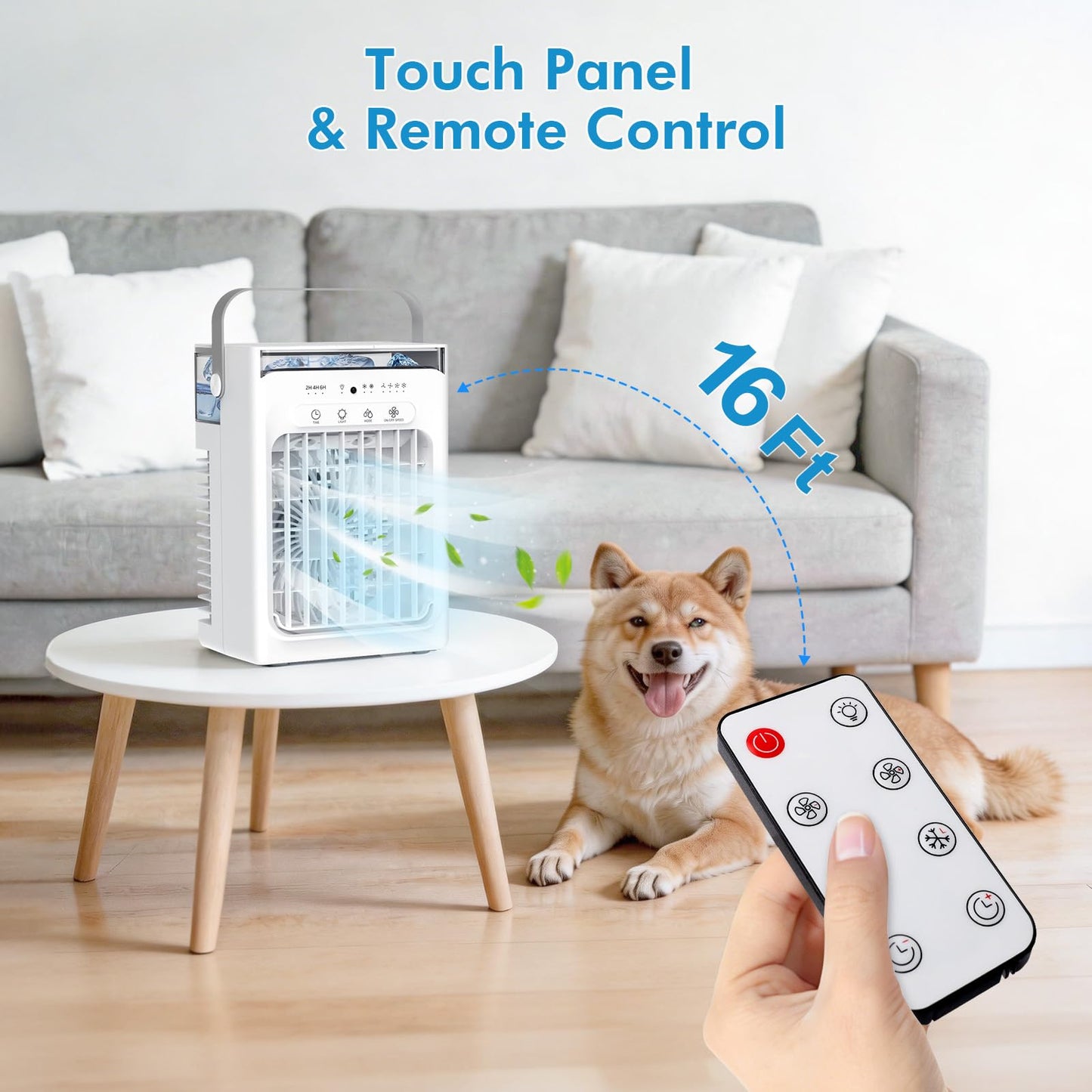 Portable Air Conditioners For Indoor Office Bedroom, USB Charging Small Cooling Fan (Include 5V 2A Adapter) 3-in-1 Portable AC Unit, Personal Mini Air Conditioner With 1000ml Water Tank, 2/4/6H Timer