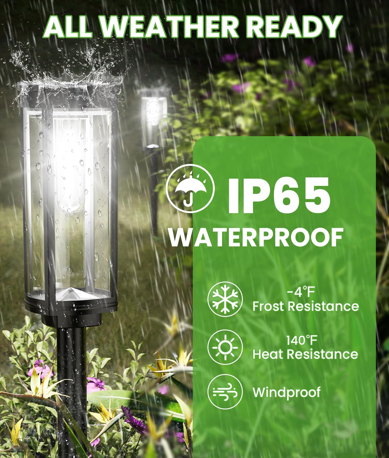 BITPOTT Solar Pathway Lights Waterproof, Solar Garden Decorative Landscape Lights for Walkway Driveway Lawn Patio Side Walk Yard Decor