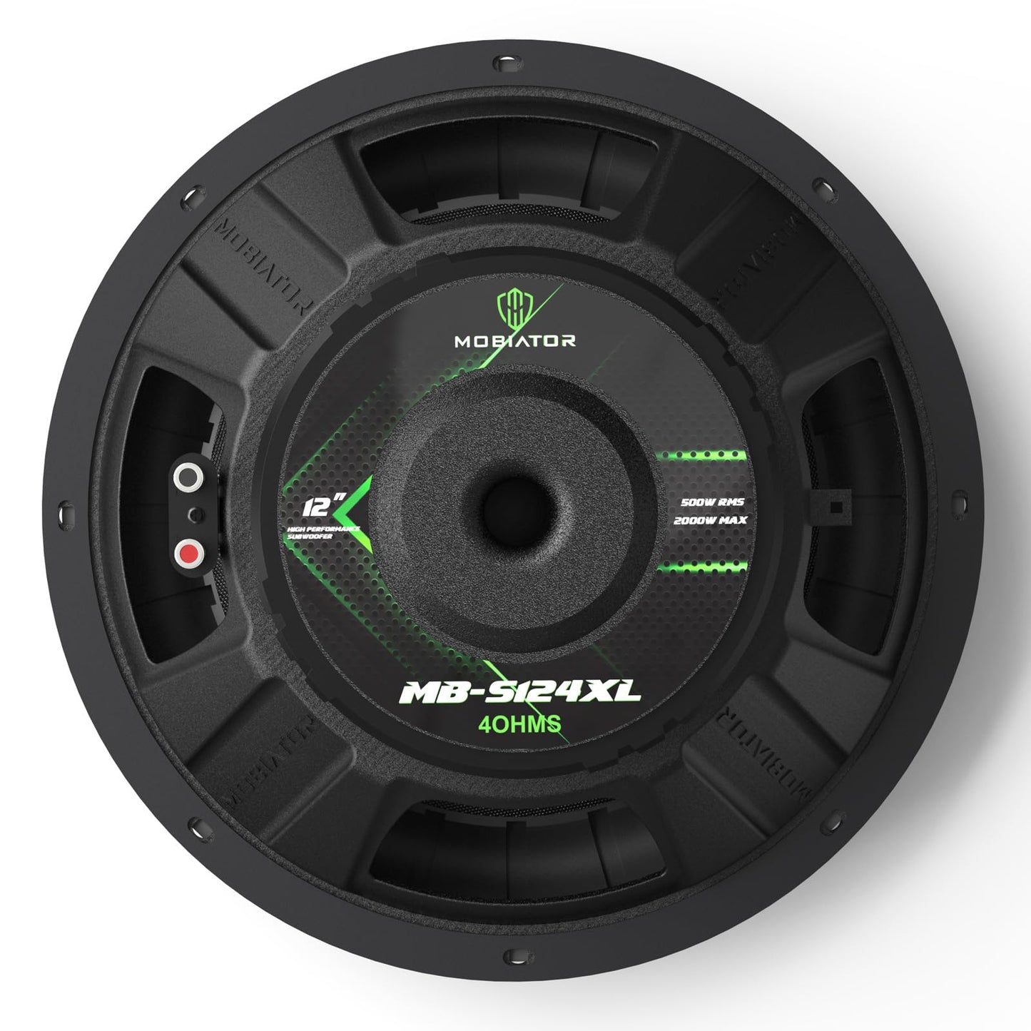 MOBIATOR-12 1200W Max Power Dual 4 Ohm Car Subwoofer, Easy to Install, Black-S224