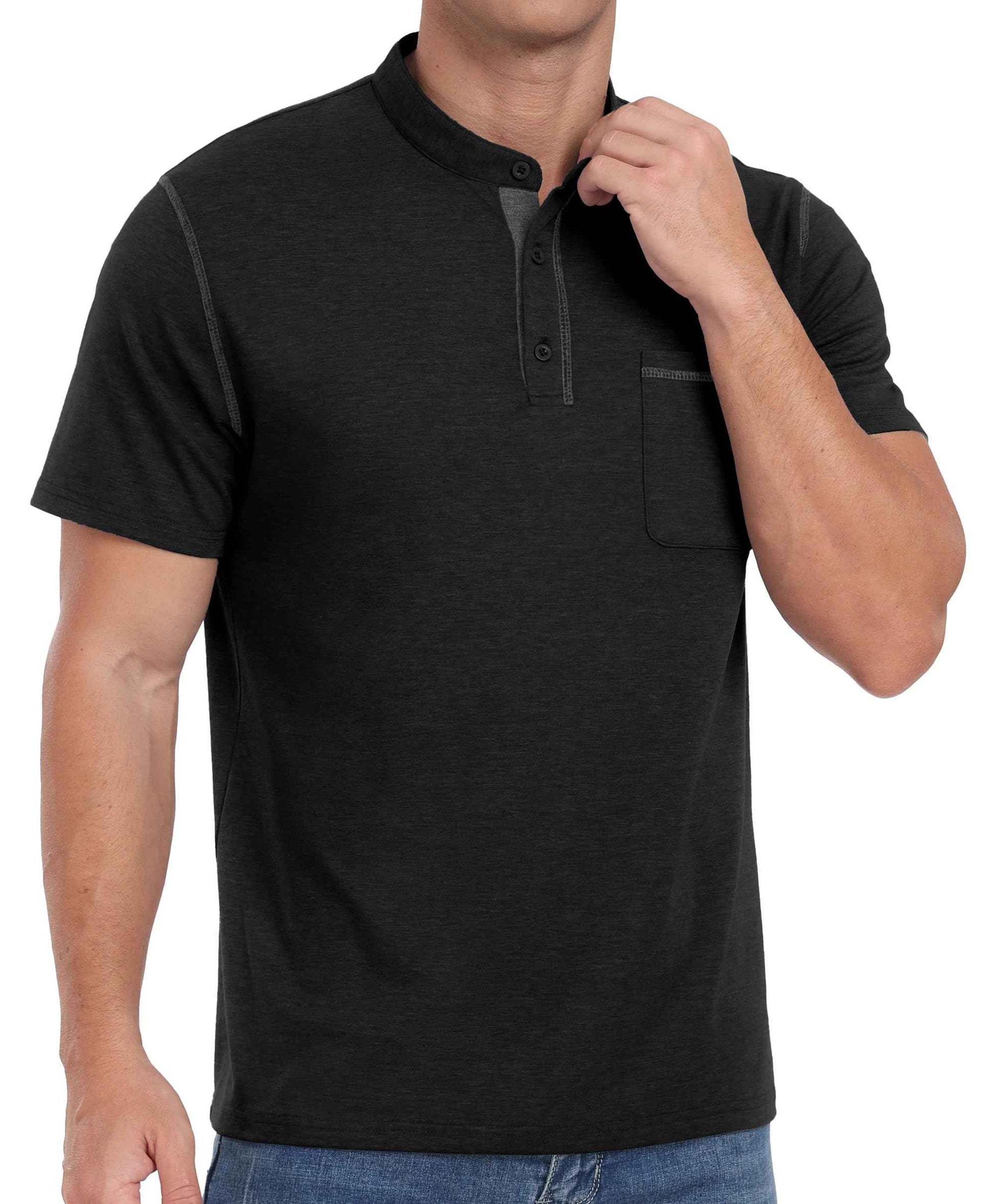 Sailwind Mens Henley Shirts Short Sleeve Summer Casual Classic Cotton T Shirts Pocket Button Shirt