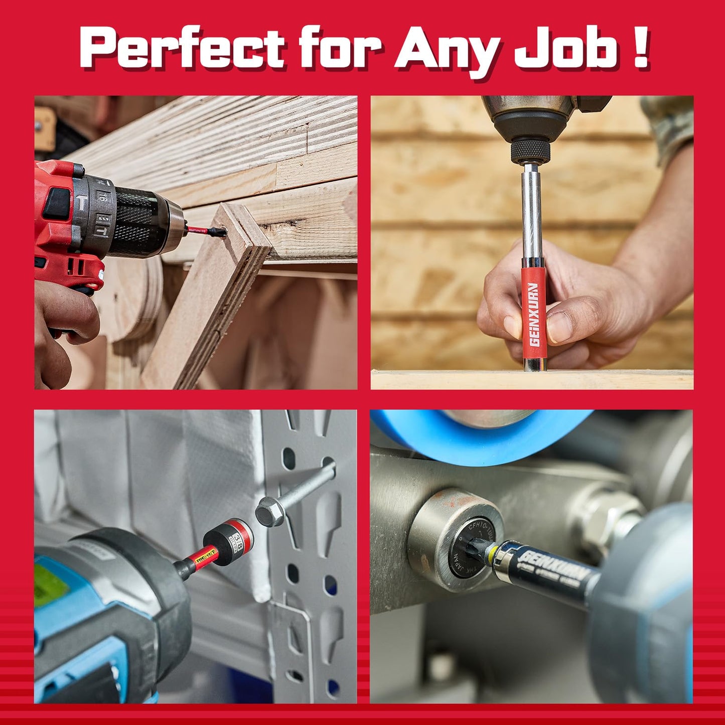 Impact driver bit set, plastic box