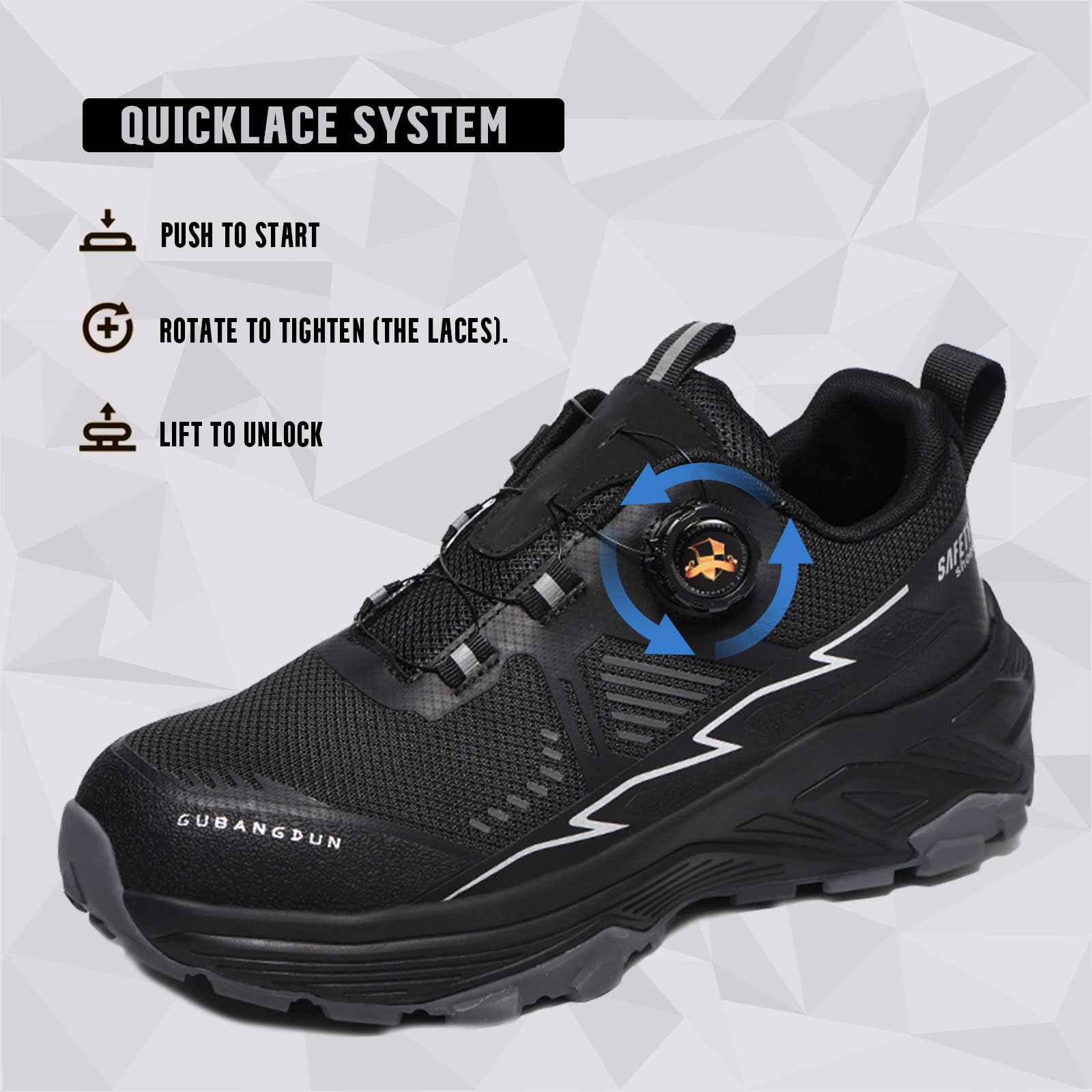 GUBANGDUN Steel Toe Shoes for Men Safety Composite Toe Sneakers Non Slip Breathable Work Shoes for Industrial Construction