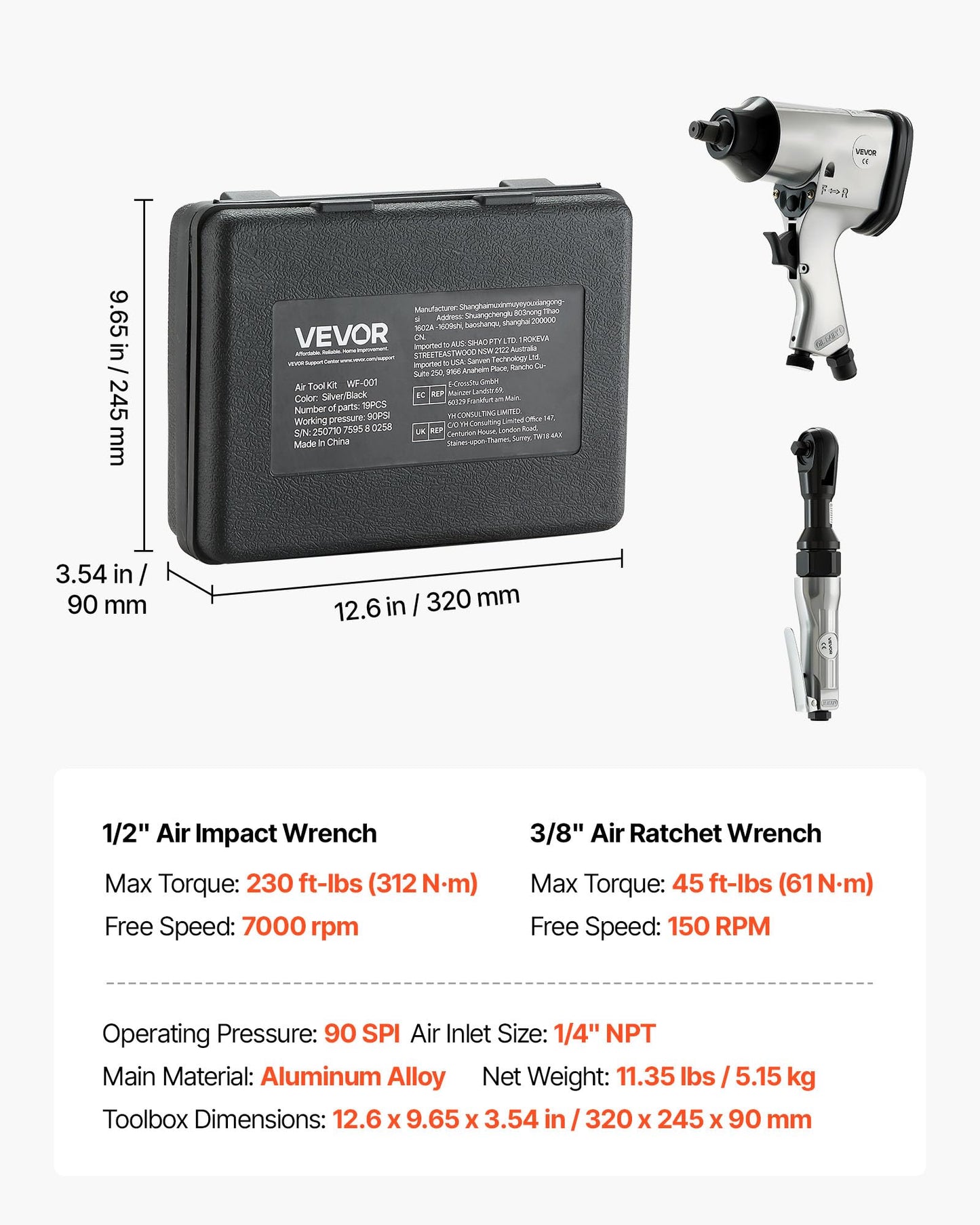 VEVOR Air Tool and Accessories Kit for Compressor