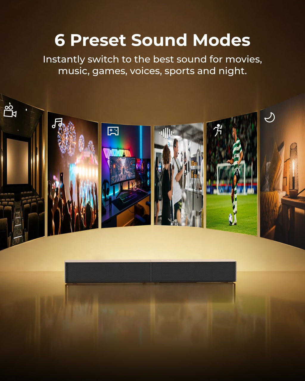 ULTIMEA Sound Bar with Wireless Subwoofer, 240W Peak Power, VoiceMX & BassMX, App Control, 2.1ch Soundbar for Smart TV, Adjustable Bass, HDMI, Optical, Bluetooth 6.0, Poseidon M30 (2026 Model)