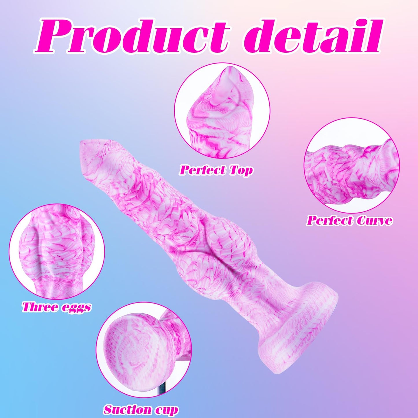 6.65 Inch Monster Dildo, Small Anal Silicone Dildo with Strong Suction Cup