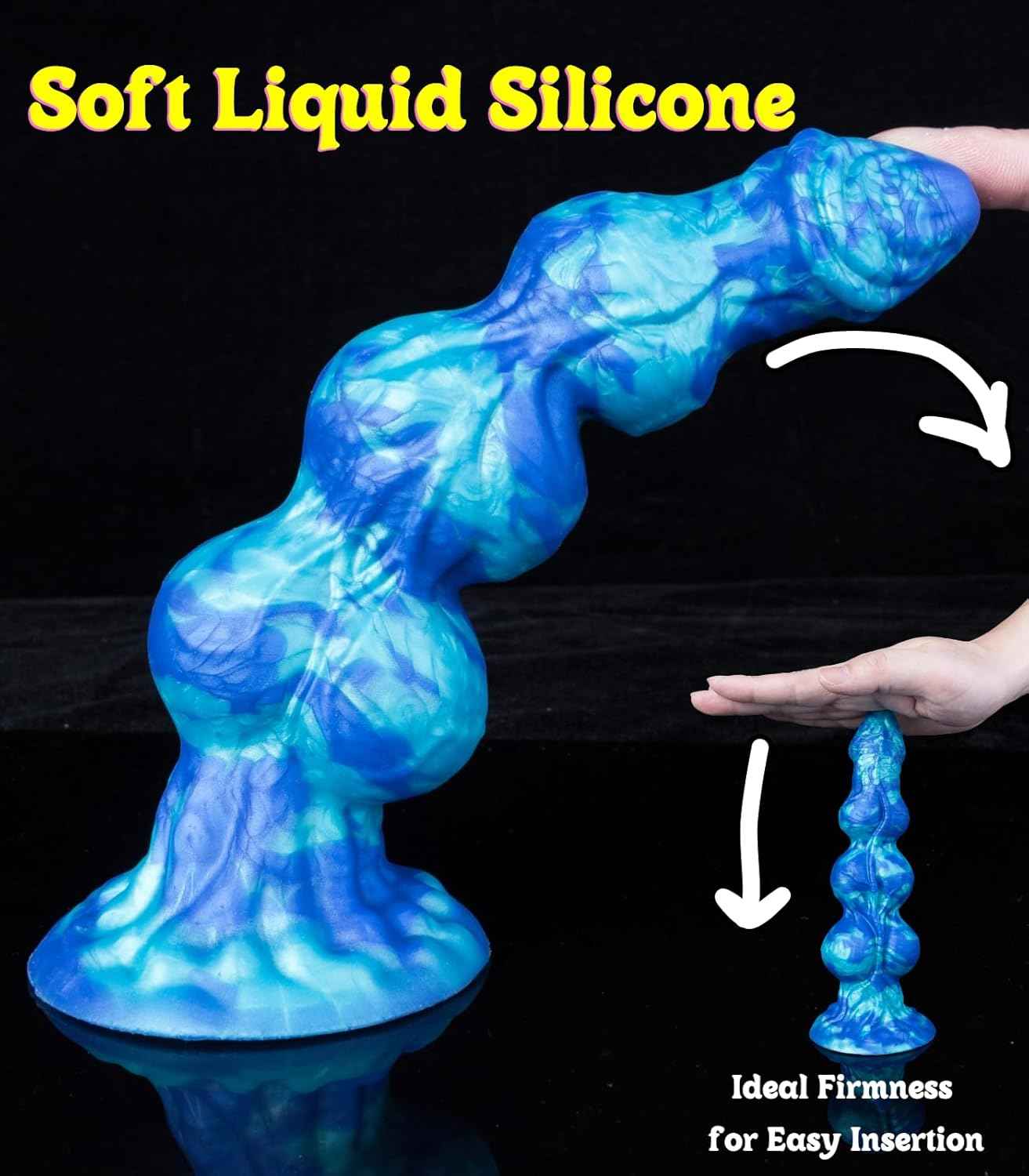 SZNDOLL Monster Fantasy Knot Dildo Anal Trainer 8 Inch Blue