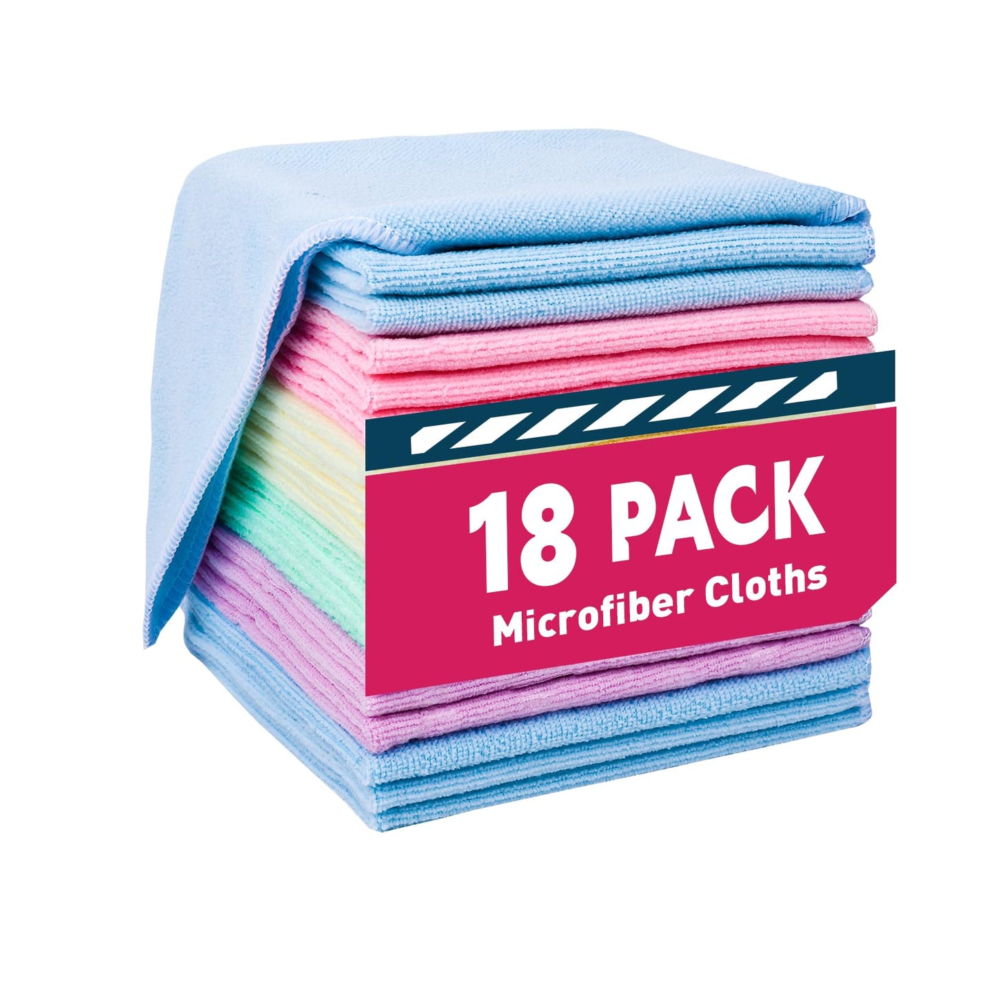 TEAWOO Microfiber Towels Bulk, Cleaning Cloths, Microfiber Towels for Cars, Cleaning Rags (12x12 inches)