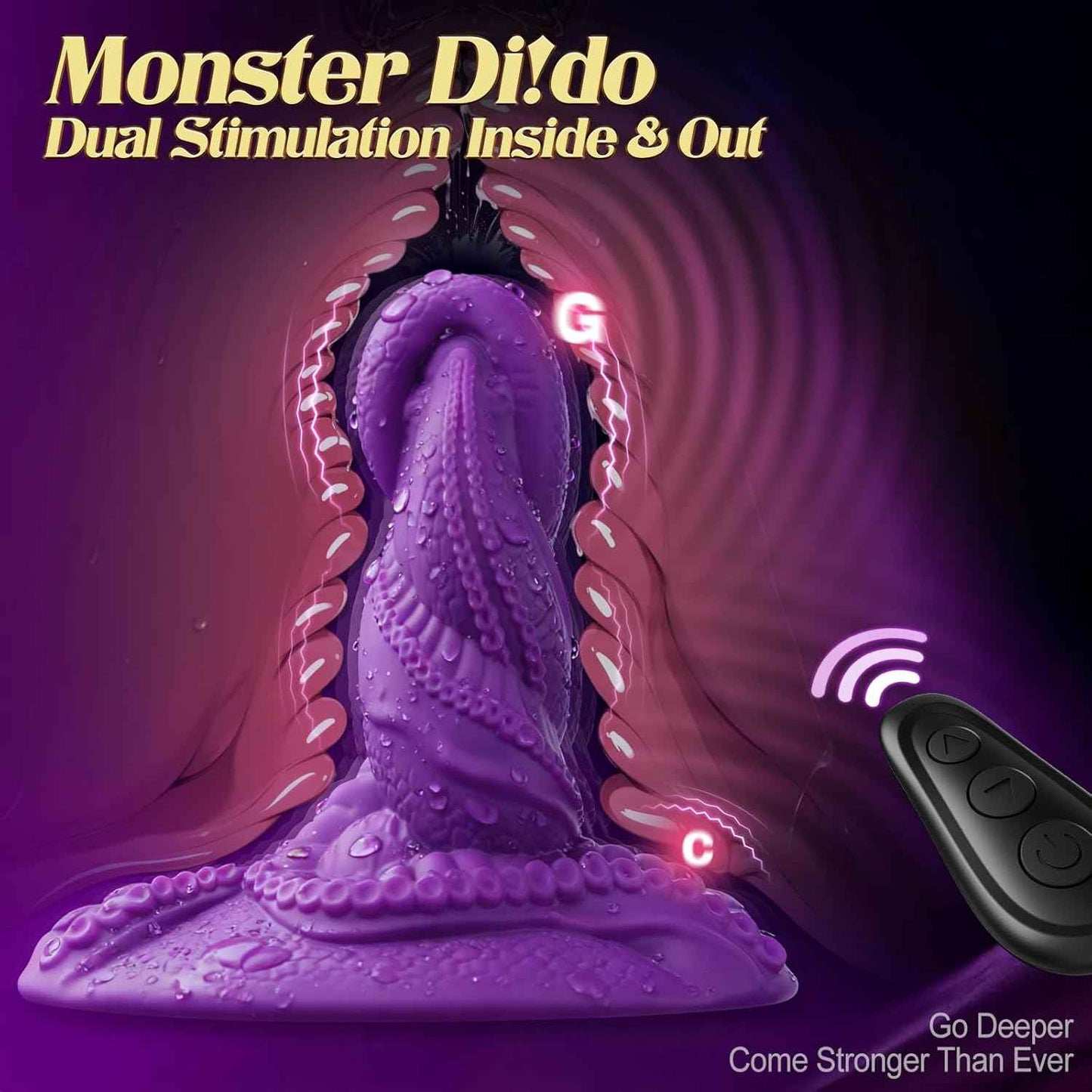 Monster Dildo Vibrator Sex Toys - Sit and Ride Fantasy Tentacle Dildo 9+9 Vibration Modes for Women and Men Sex Machine, Adult Toys with Dual Motors for G Spot, Strong Suction Cup
