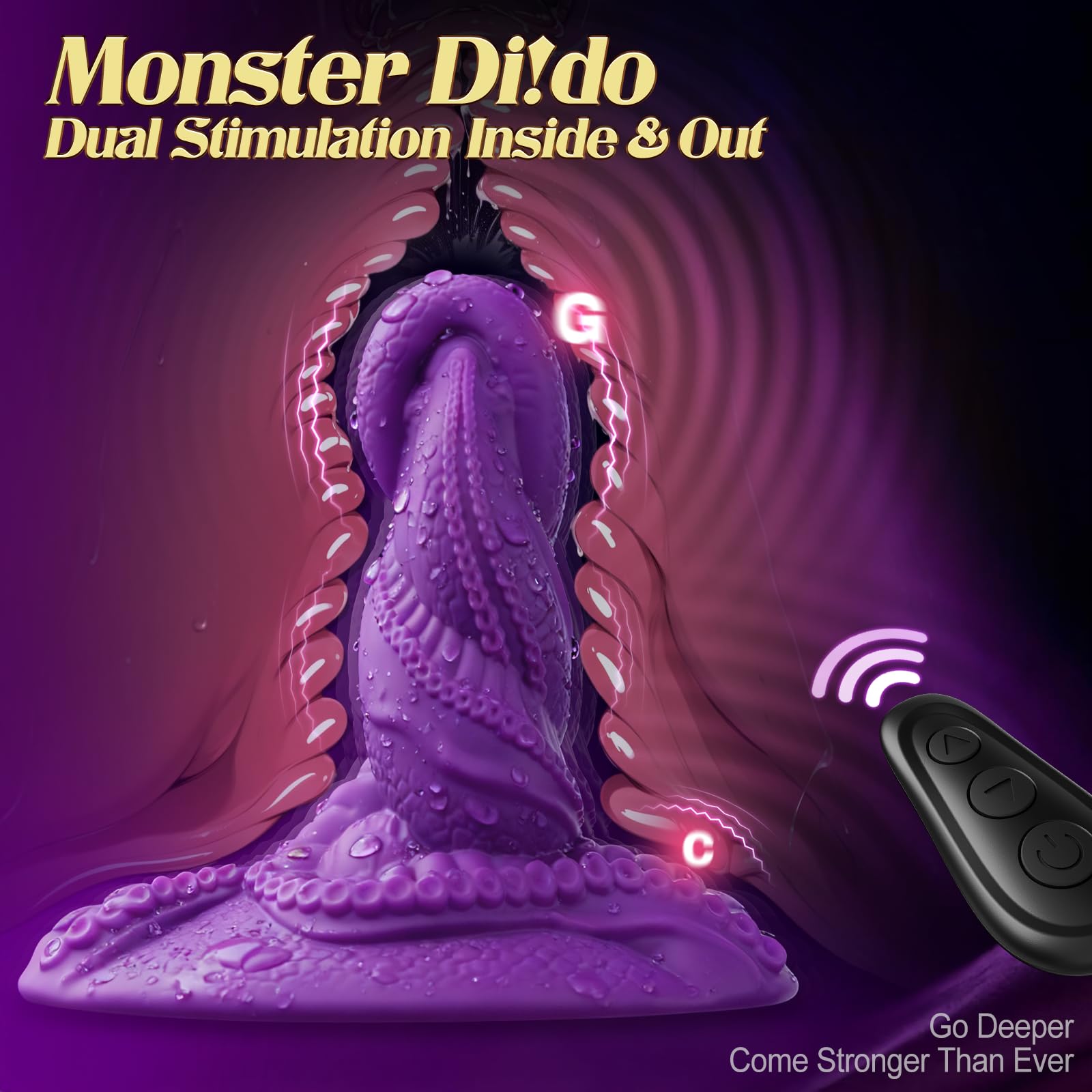 Monster Dildo Vibrator Sex Toys - Sit and Ride Fantasy Tentacle Dildo 9+9 Vibration Modes for Women and Men Sex Machine, Adult Toys with Dual Motors for G Spot, Strong Suction Cup