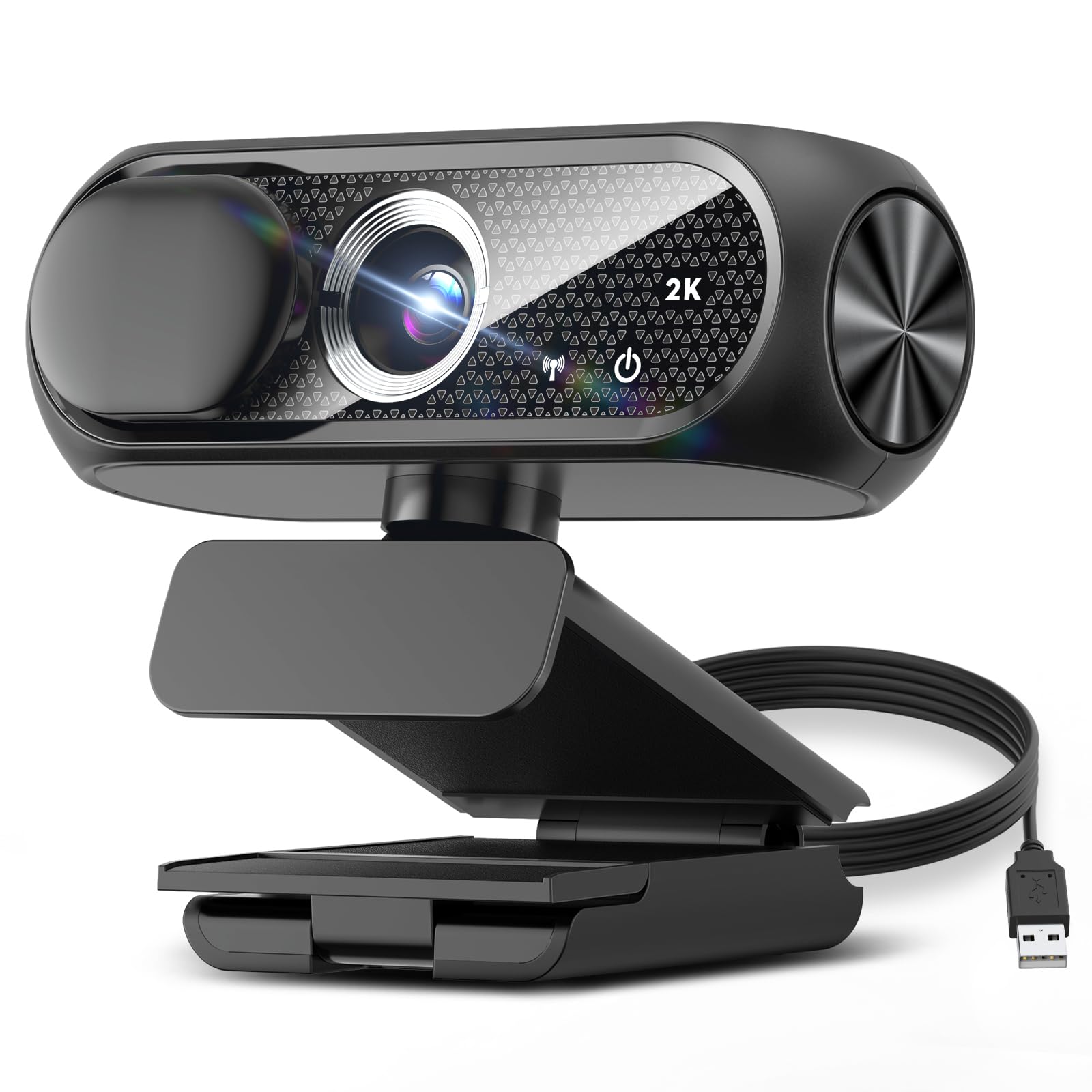 Shcngqio HD Webcam with Microphone, Noise Cancellation, Privacy Cover, Wide-Angle Lens, Auto Light Correction, Plug & Play USB Webcam for Laptop, Desktop, PC, Mac, Zoom, Skype