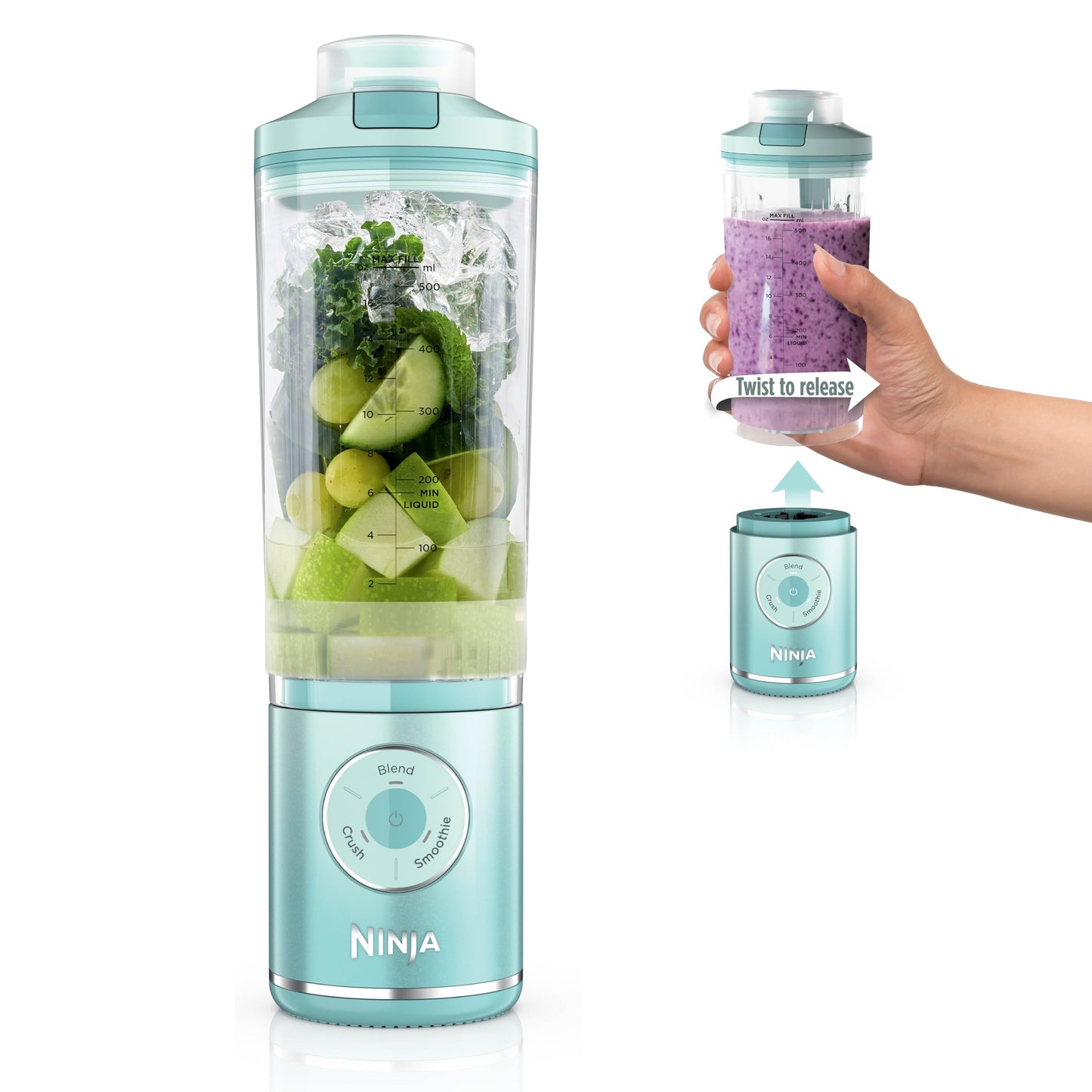 Ninja Blender, Blast Max, Cordless, Personal Blender for-Smoothies, Frozen Drinks, Ice Crush, 22 oz. Removable Vessel, Leakproof-Lid, BPA-Free, Dishwasher Safe, Auto-iQ Technology